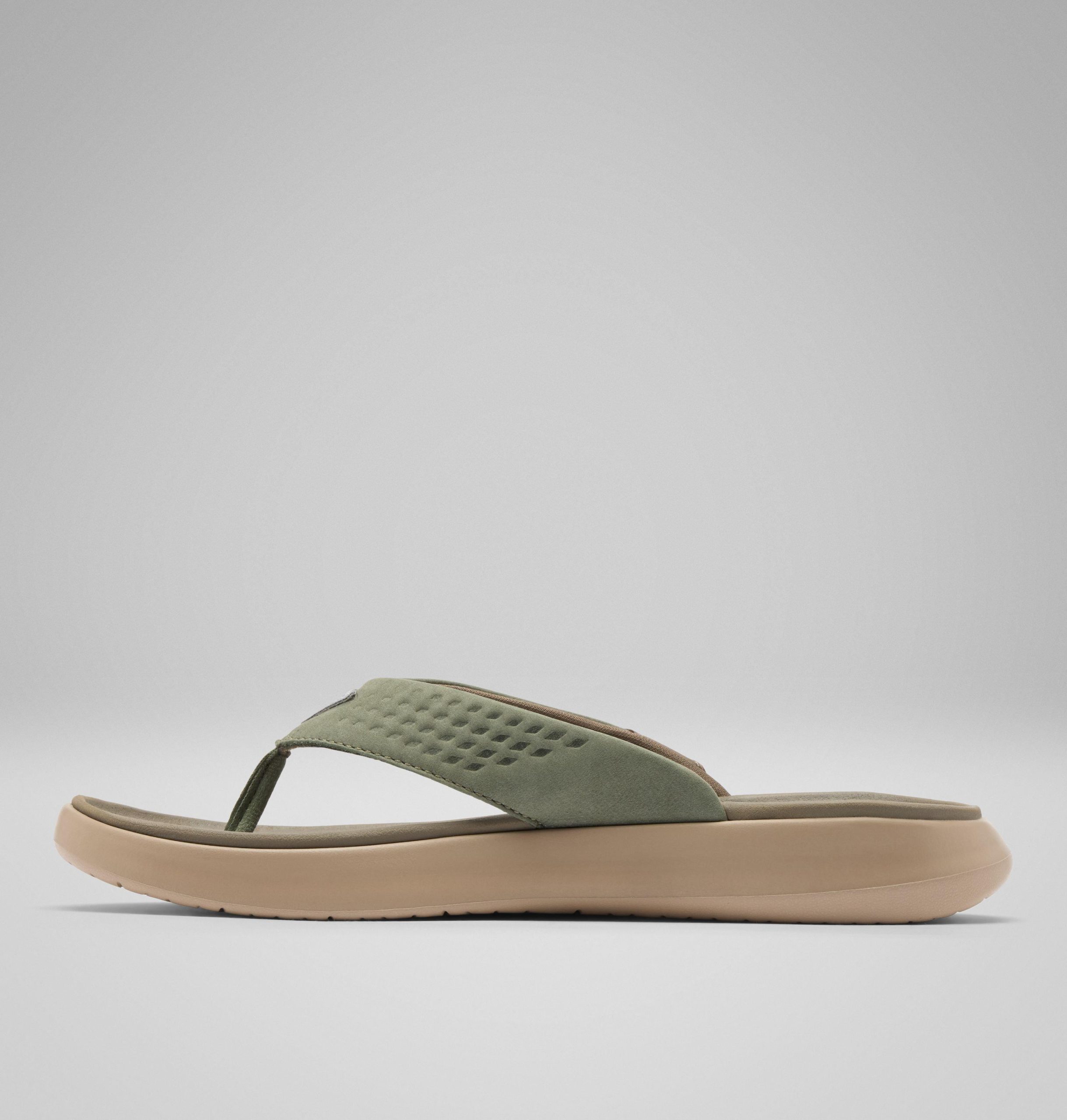heren boatside leren teenslippers