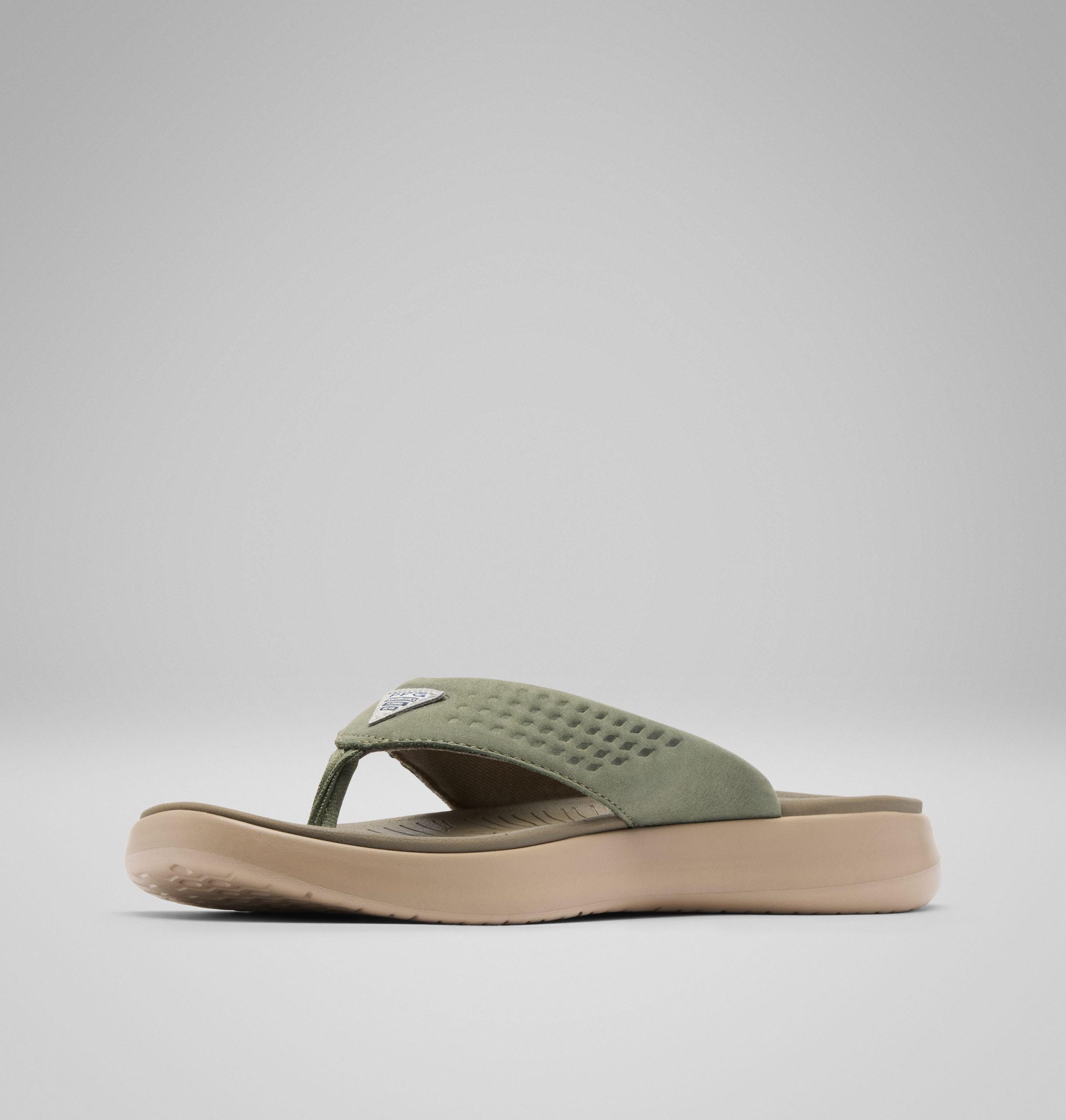 heren boatside leren teenslippers