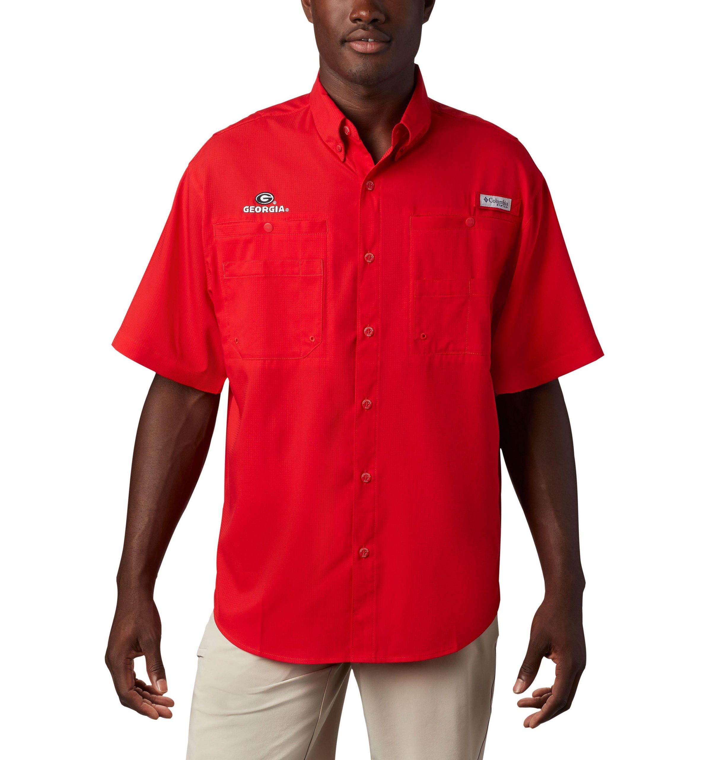 heren pfg tamiami shirt met korte mouwen - lang - georgia