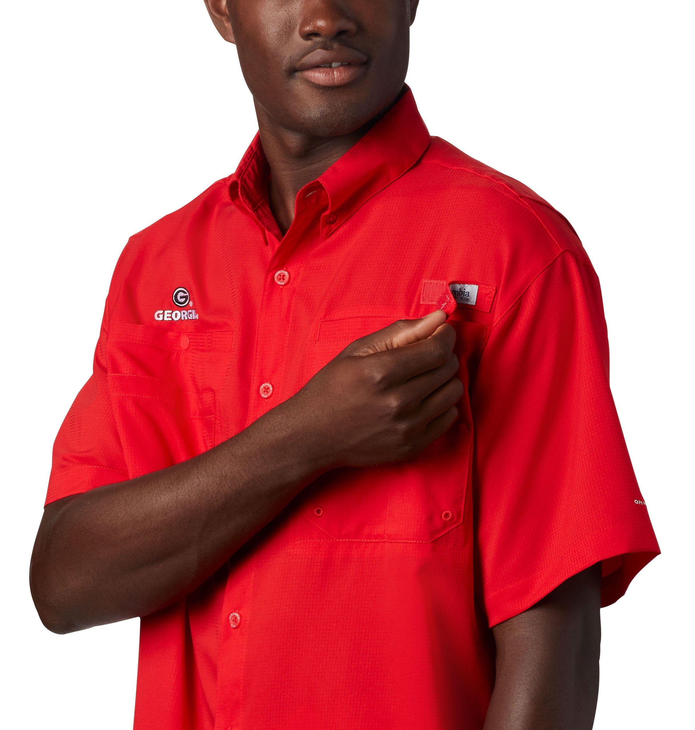 heren pfg tamiami shirt met korte mouwen - lang - georgia