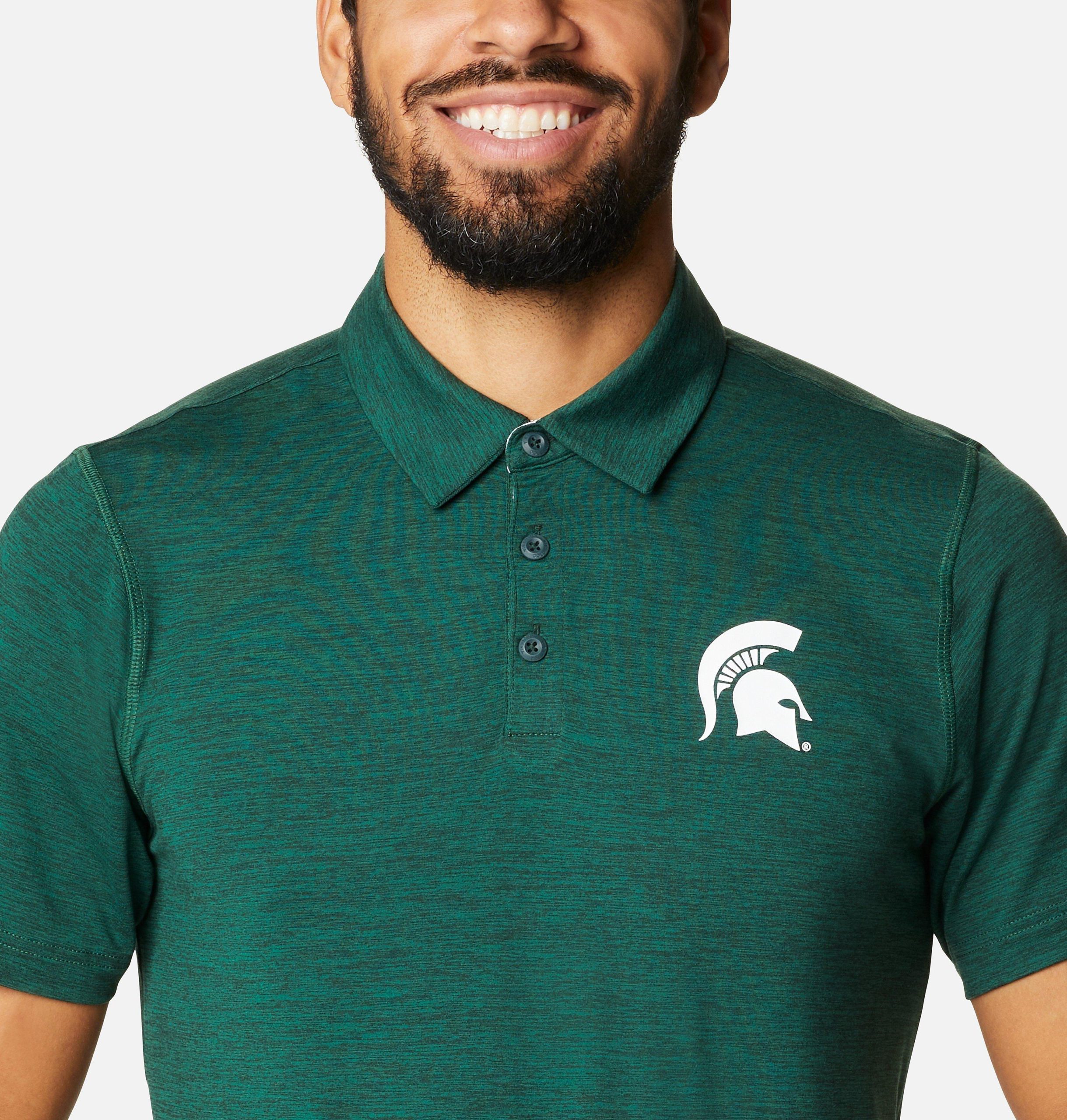 heren collegiate tech trail polo - michigan state