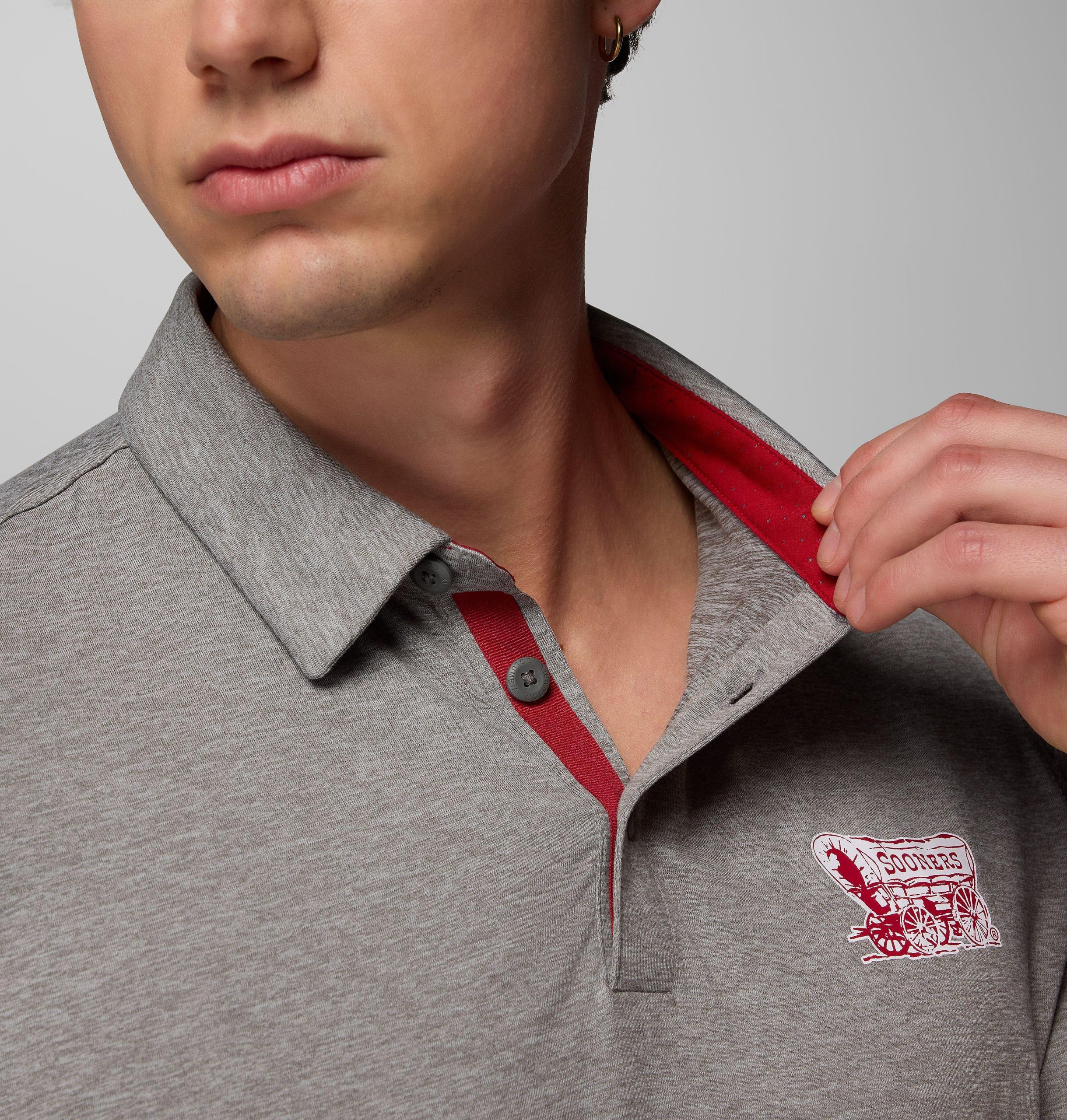 heren collegiate tech trail polo - oklahoma