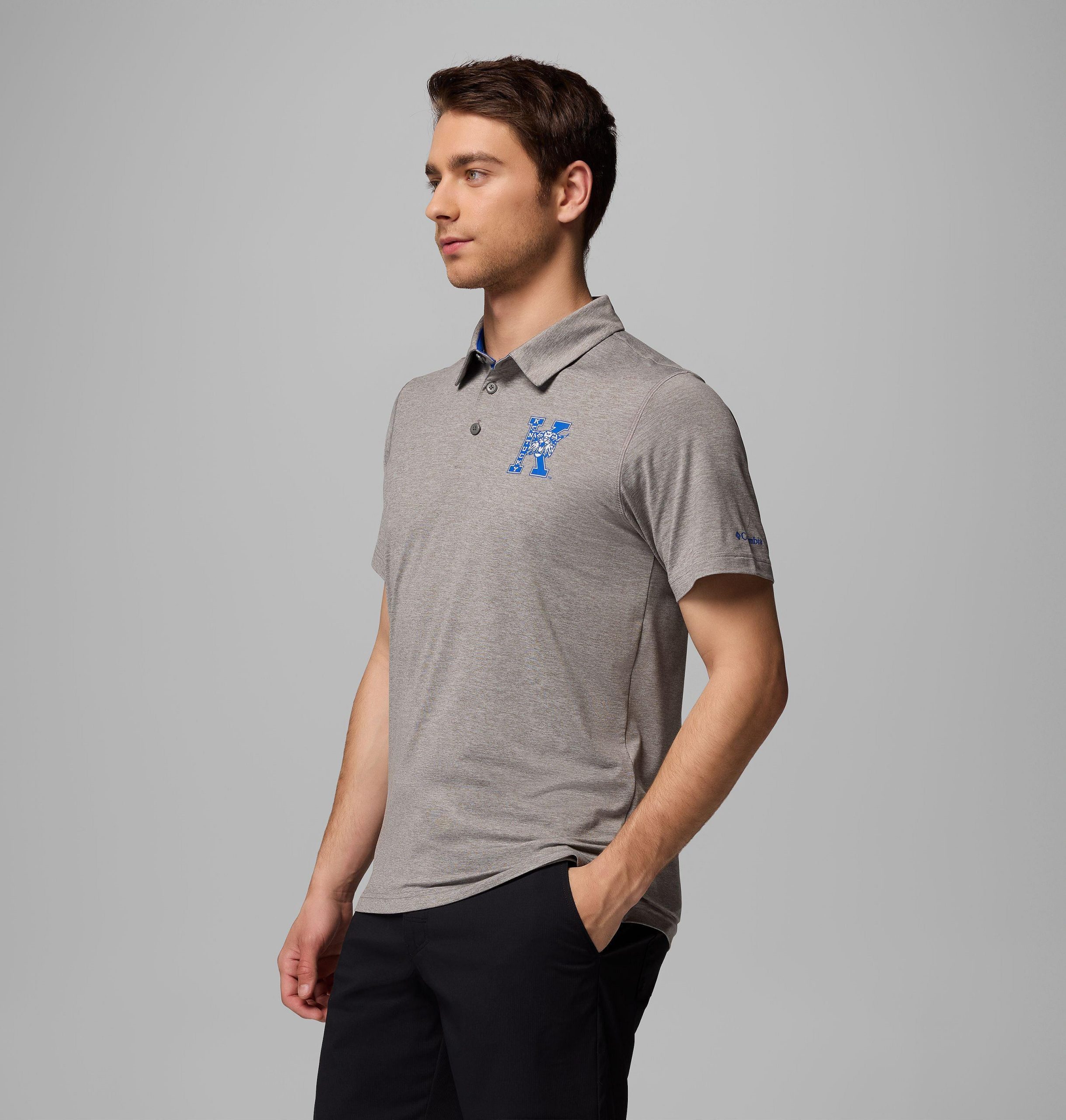 heren collegiate tech trail polo - kentucky