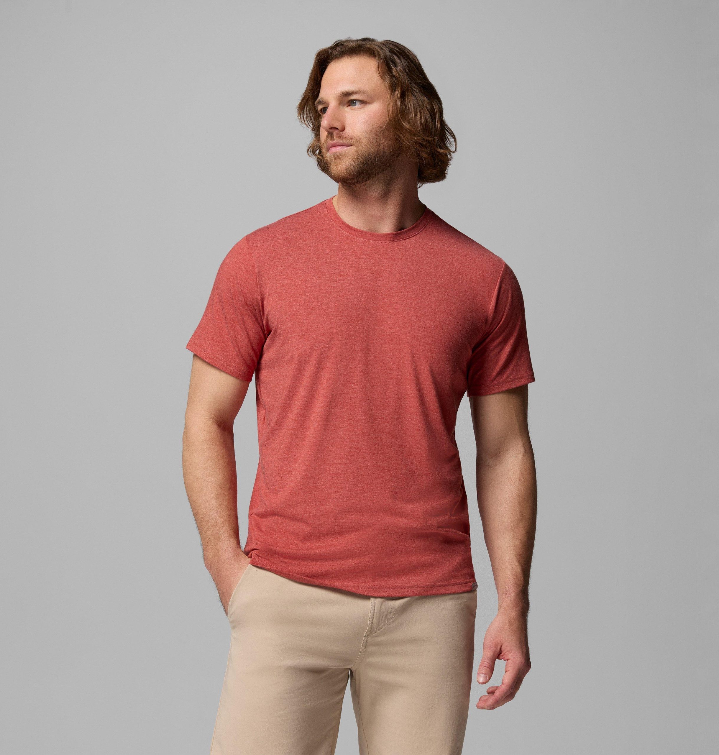 heren csc soft stretch t-shirt met korte mouwen - lang
