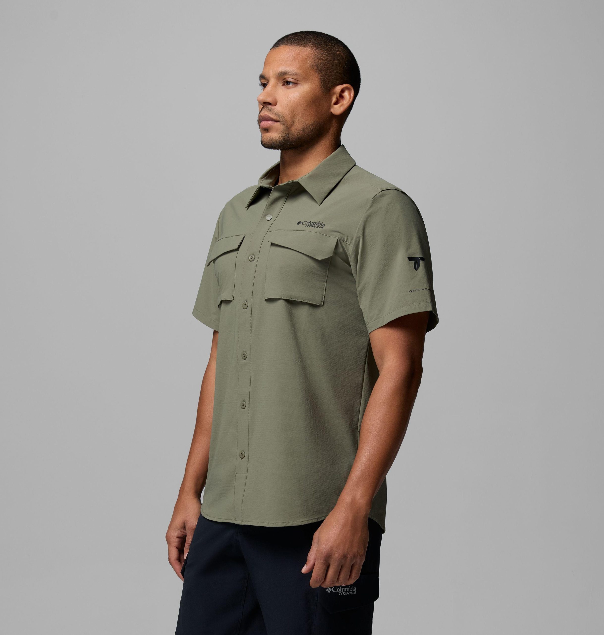 heren silver ridge elite t-shirt met korte mouwen geweven