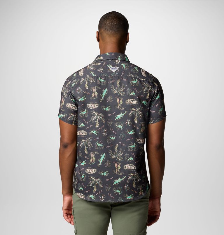 men pfg uncharted printed short sleeve shirt - tall