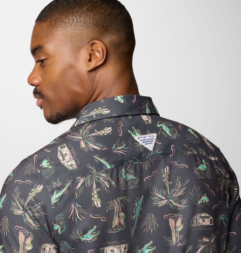 men pfg uncharted printed short sleeve shirt - tall