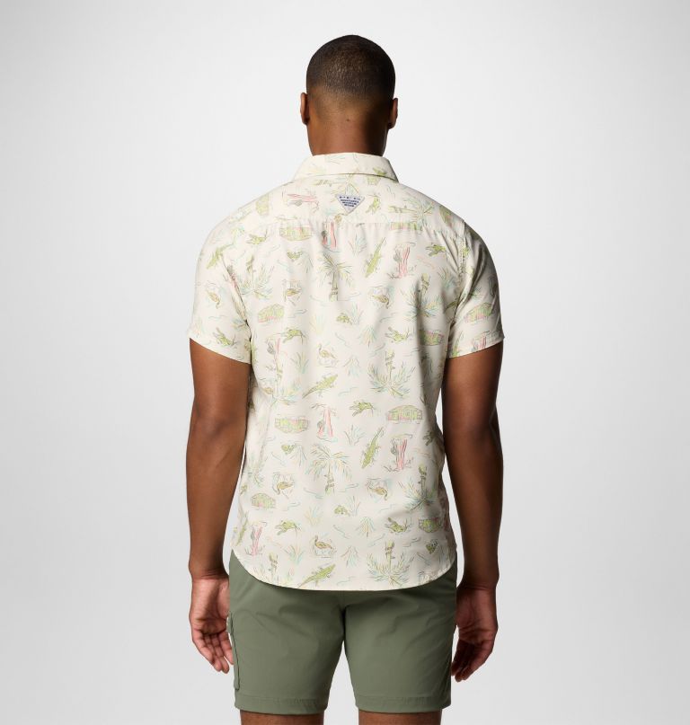 men pfg uncharted printed short sleeve shirt - tall