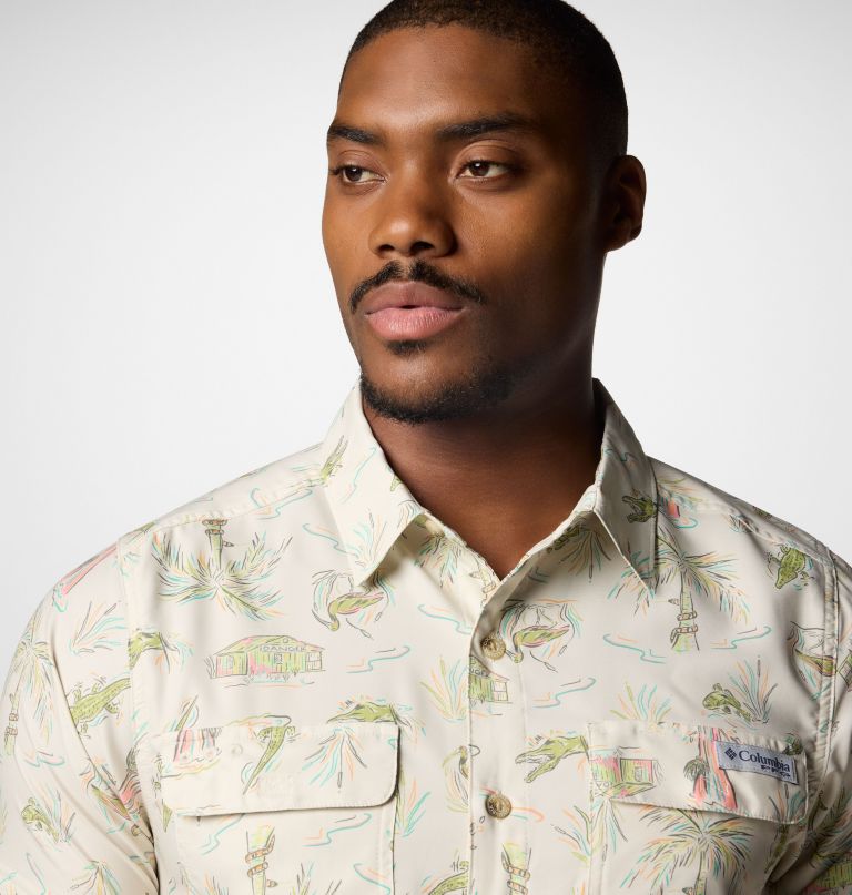 men pfg uncharted printed short sleeve shirt - tall