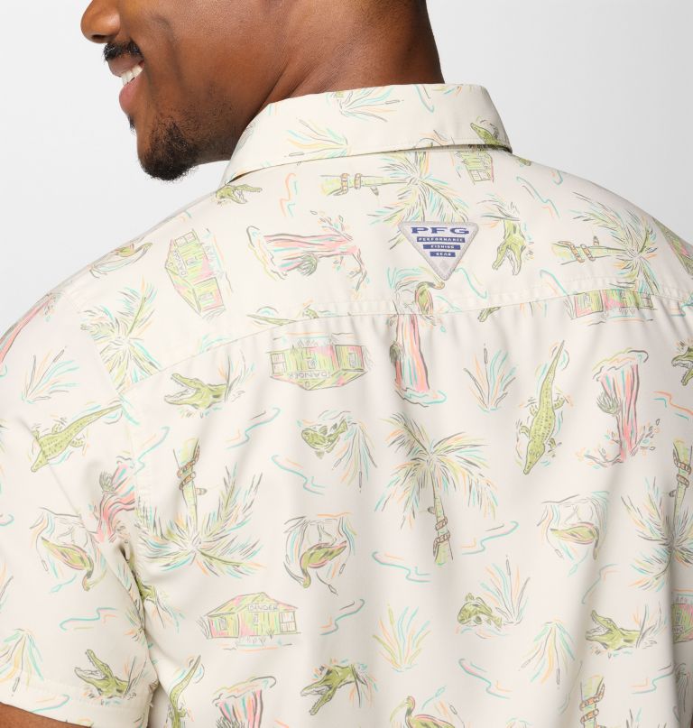men pfg uncharted printed short sleeve shirt - tall