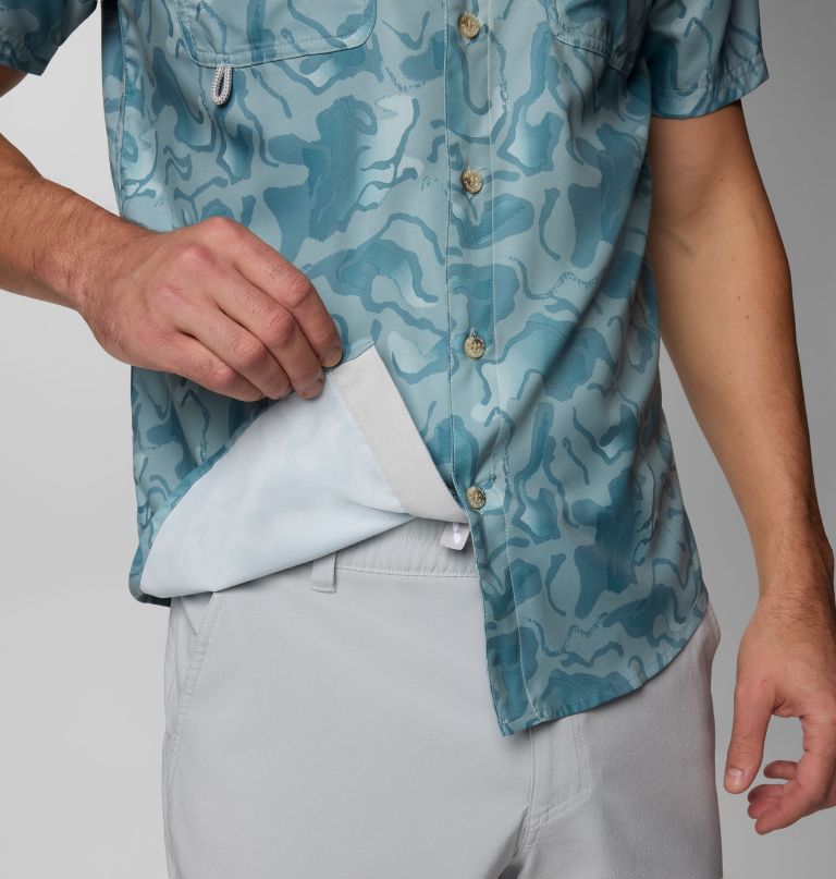 men pfg uncharted printed short sleeve shirt - tall