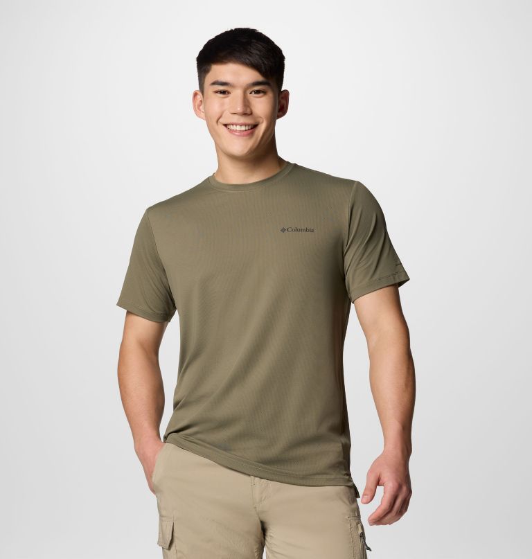 men tech trail utility short sleeve crew - tall