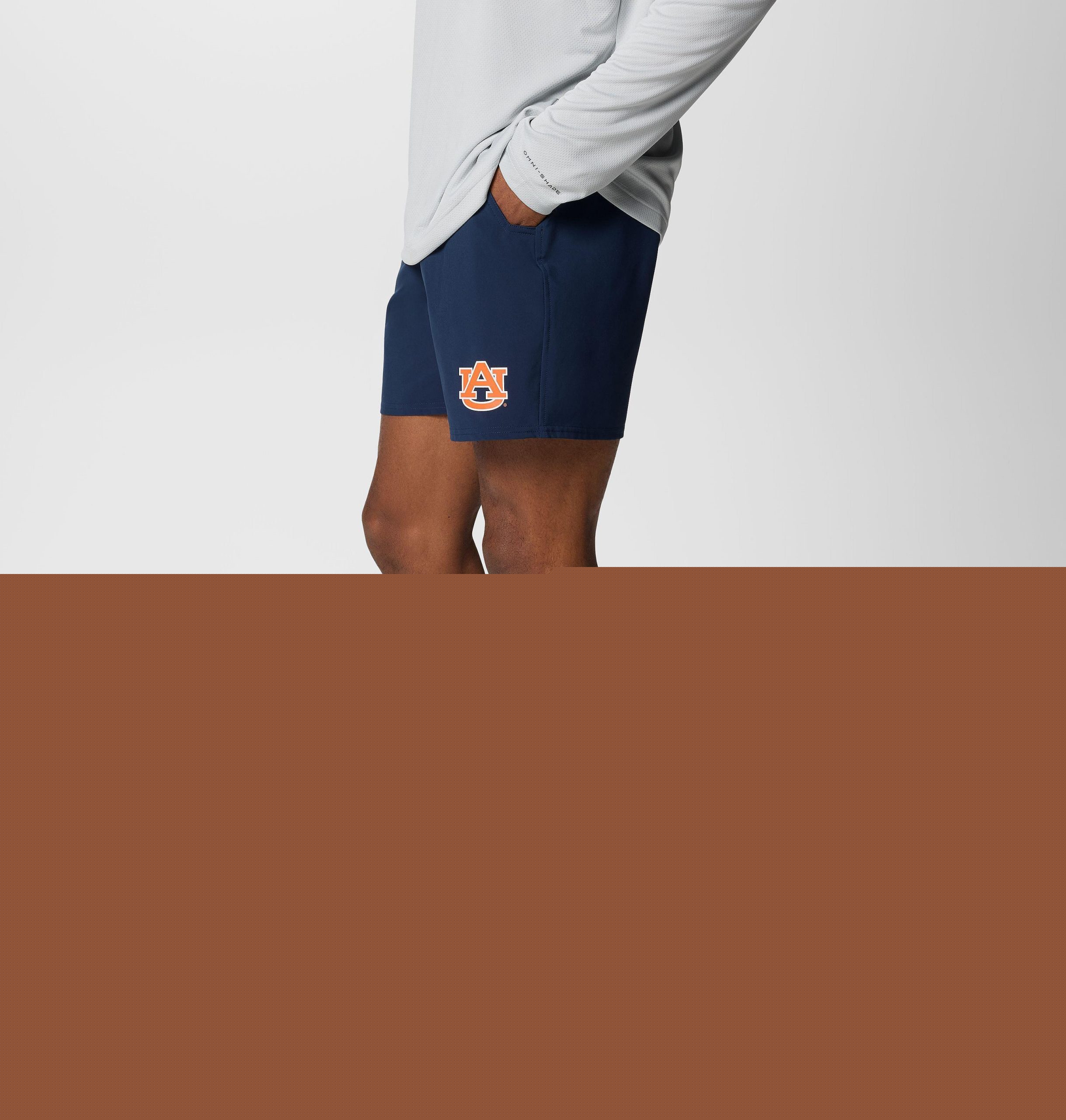 heren pfg terminal roamer stretch shorts - auburn