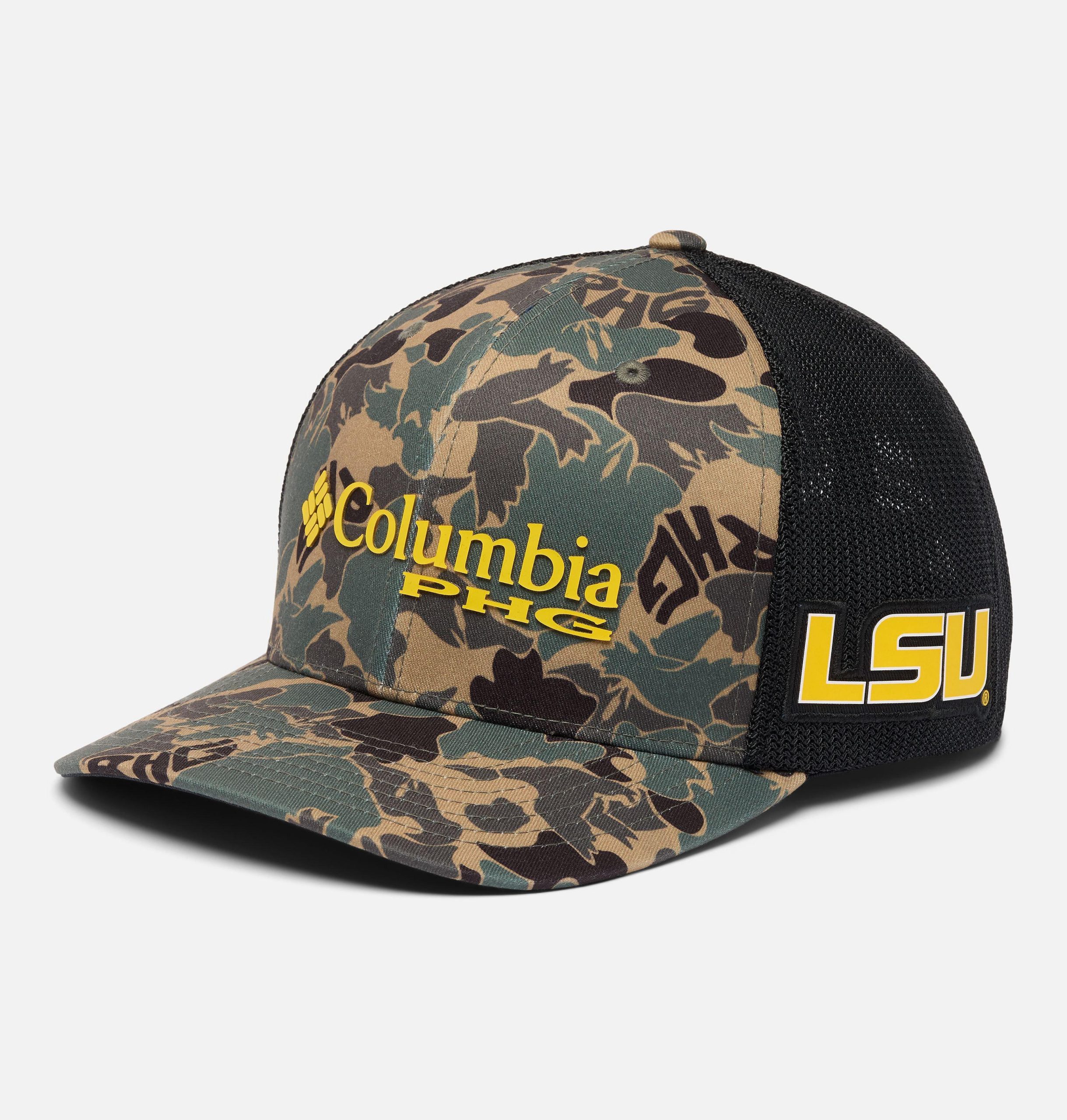 collegiate phg camo mesh baseballpet - lsu