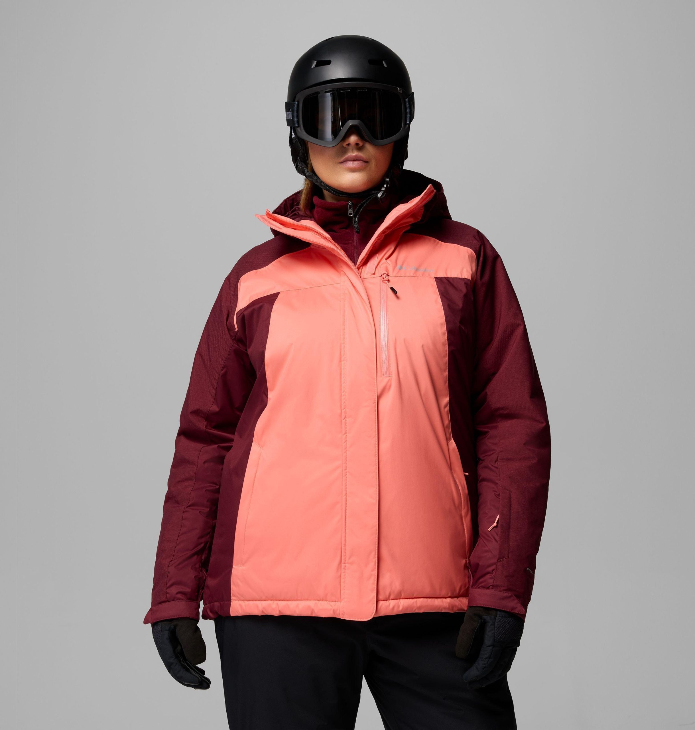 geïsoleerde snowy summit-jas voor dames - plus size