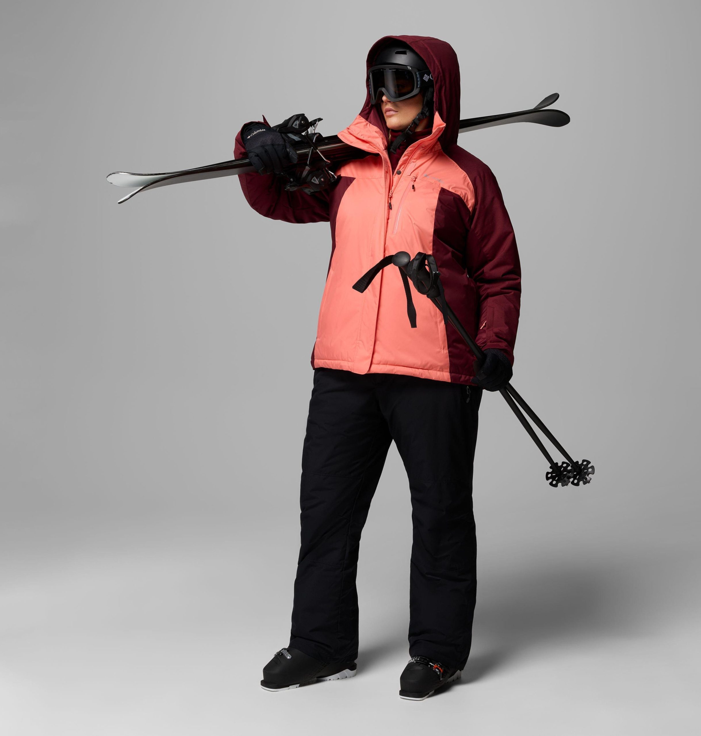 geïsoleerde snowy summit-jas voor dames - plus size