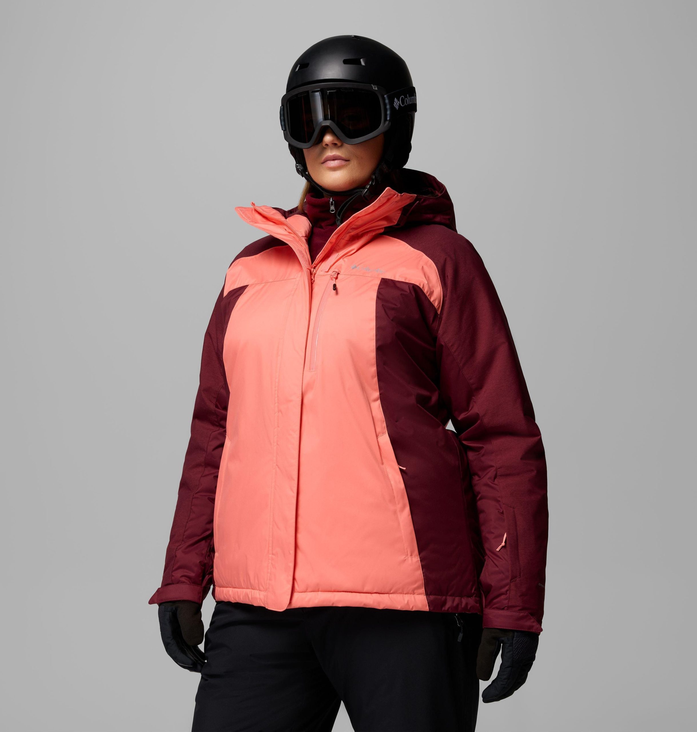 geïsoleerde snowy summit-jas voor dames - plus size