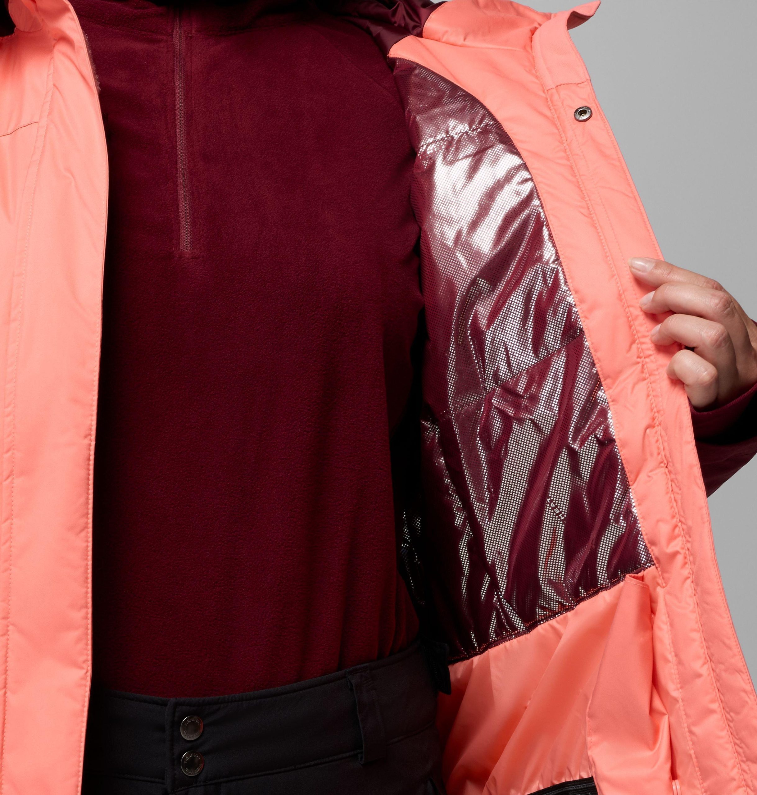 geïsoleerde snowy summit-jas voor dames - plus size