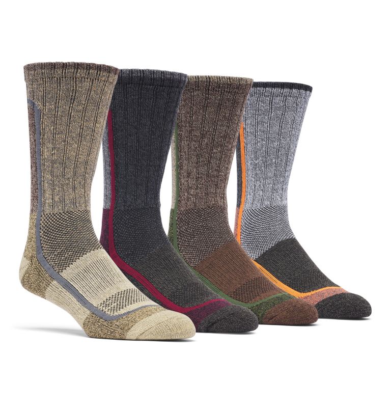 moisture control color block crew socks - 4 pack