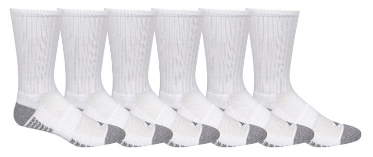 men crew with pique footbed socks - 6 pack