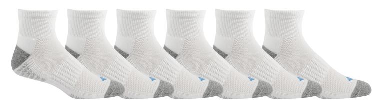 men quarter with pique footbed socks - 6 pack