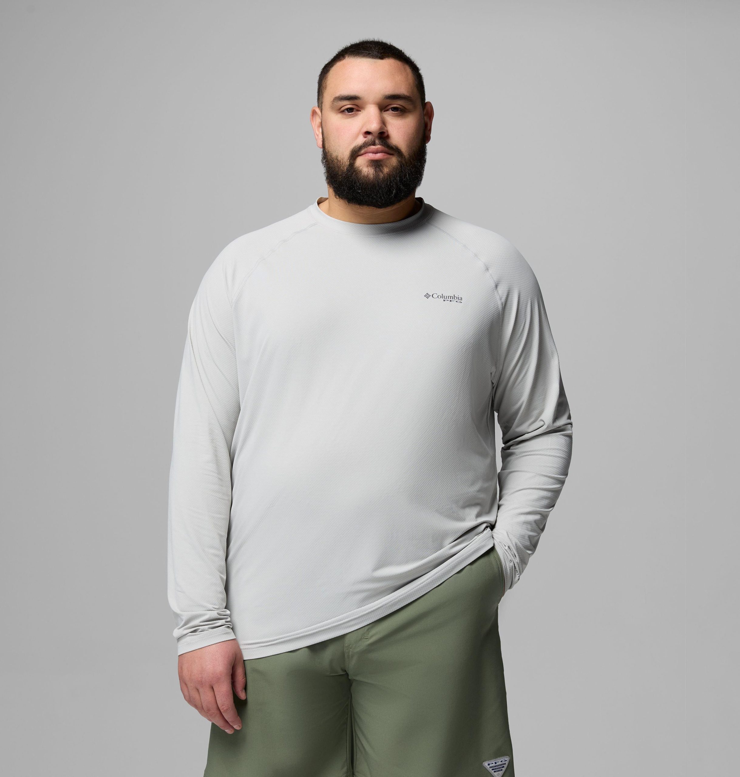 heren pfg solar stream ii shirt met lange mouwen - grote maten