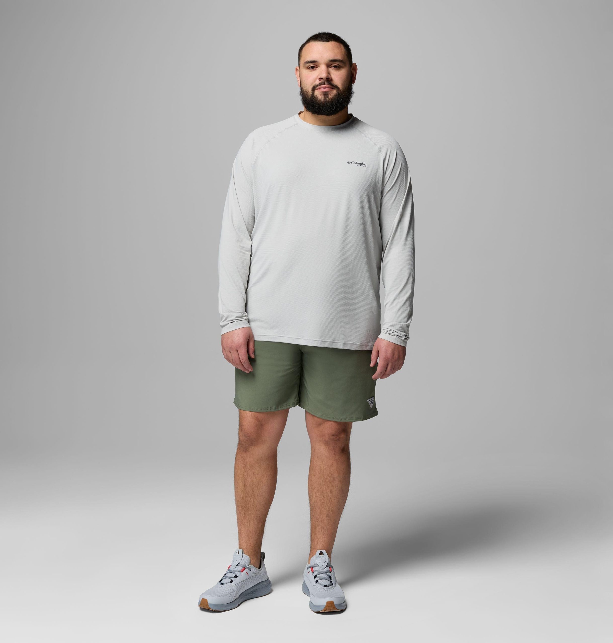 heren pfg solar stream ii shirt met lange mouwen - grote maten