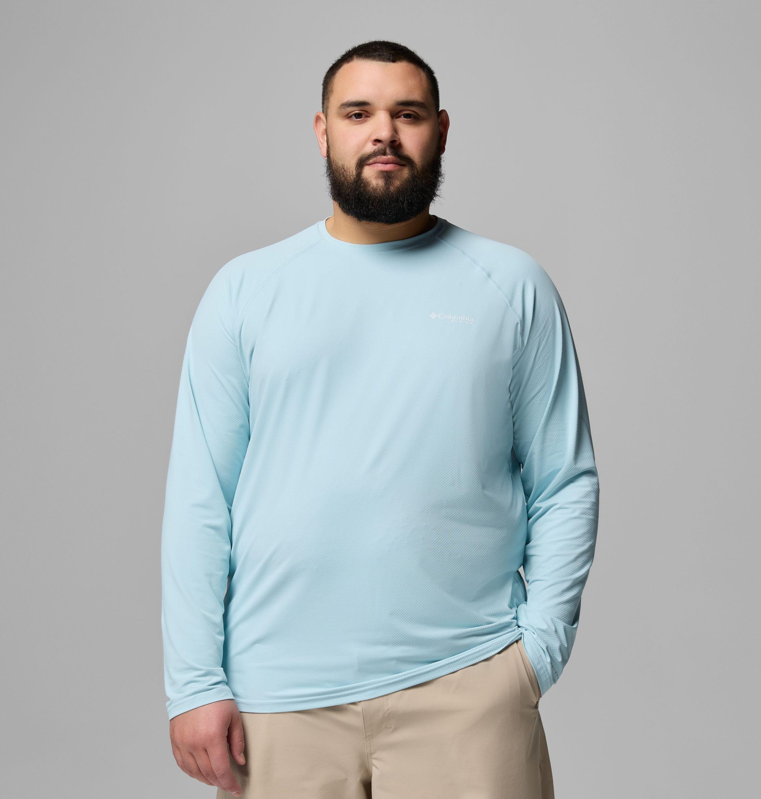 heren pfg solar stream ii shirt met lange mouwen - grote maten