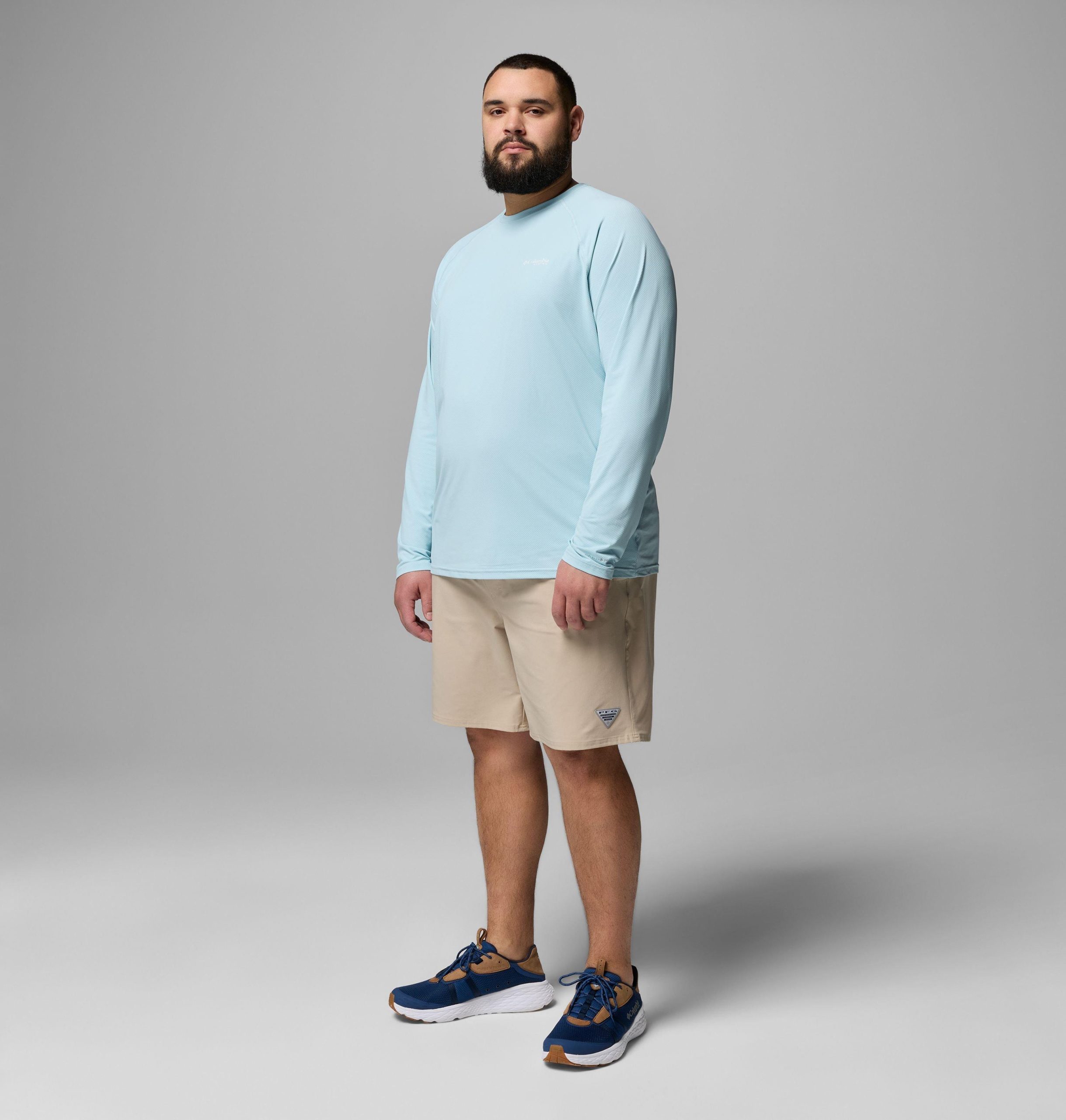 heren pfg solar stream ii shirt met lange mouwen - grote maten