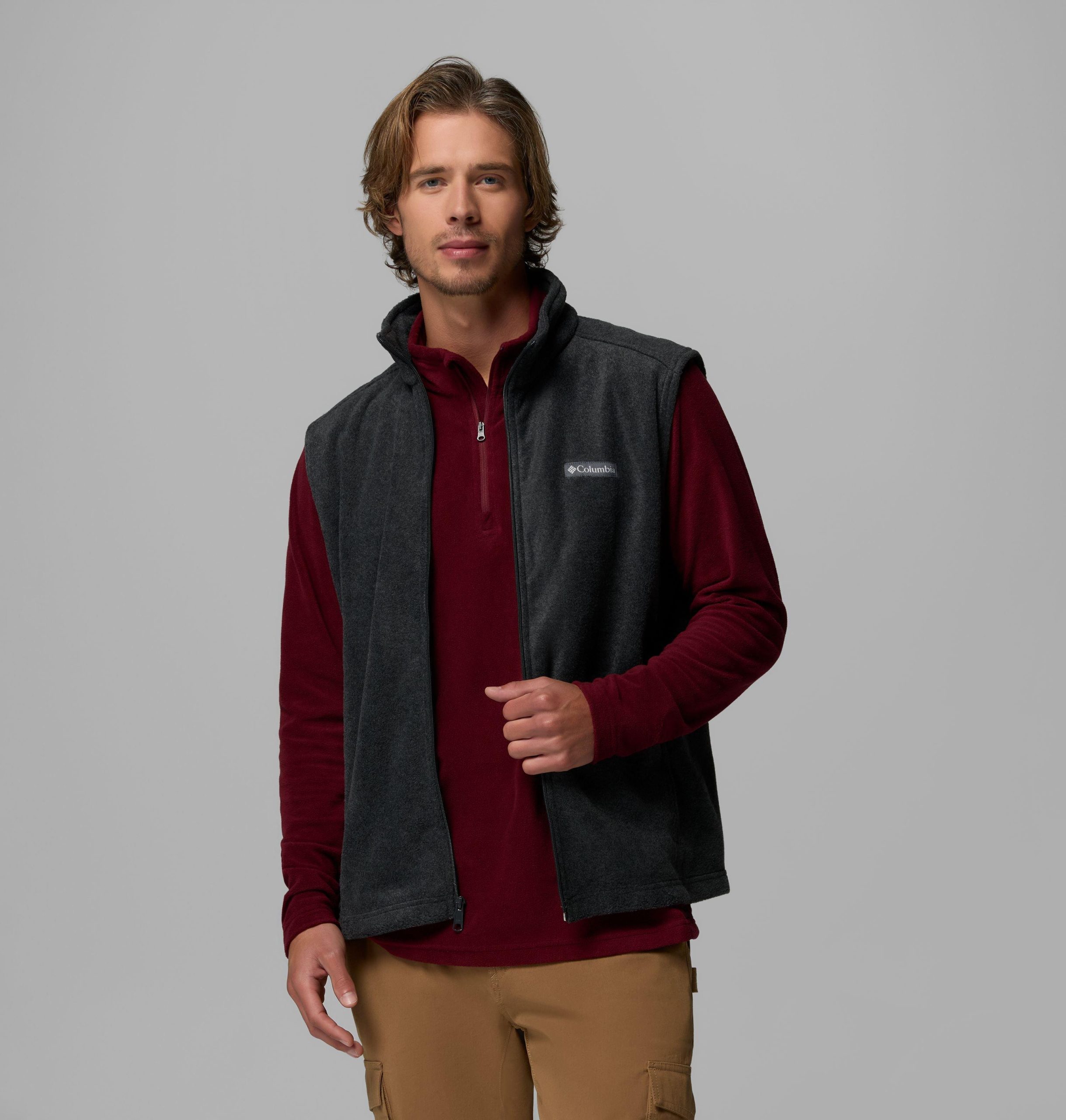 heren steens mountain fleece vest - lang