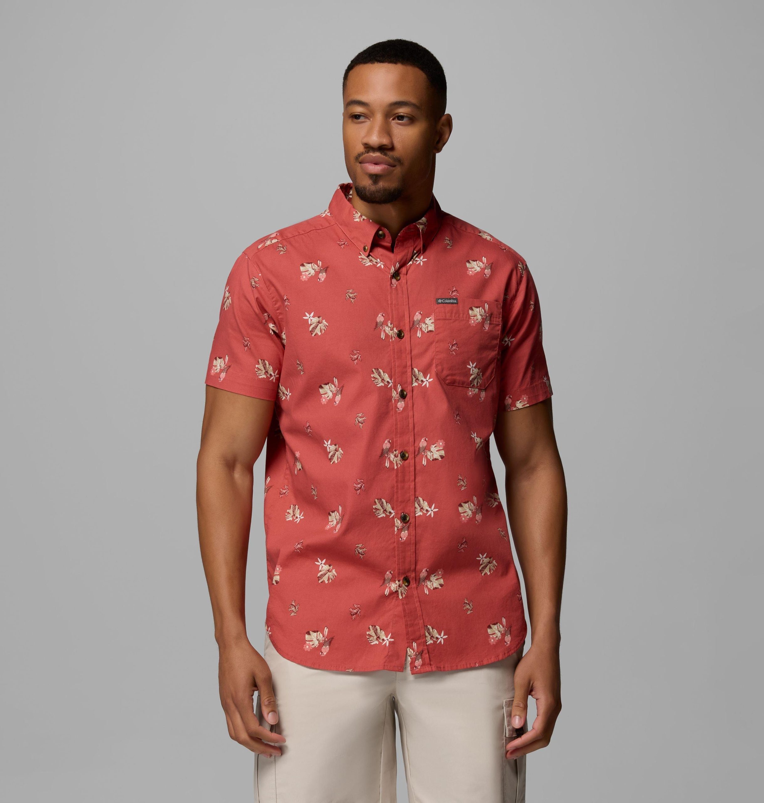 heren t-shirt met korte mouwen en rapid rivers-print – lang