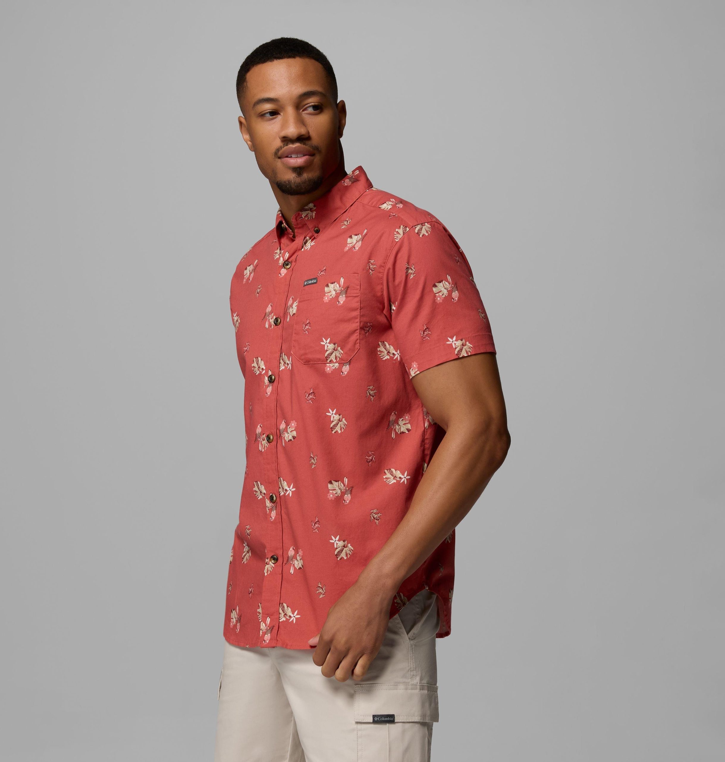 heren t-shirt met korte mouwen en rapid rivers-print – lang