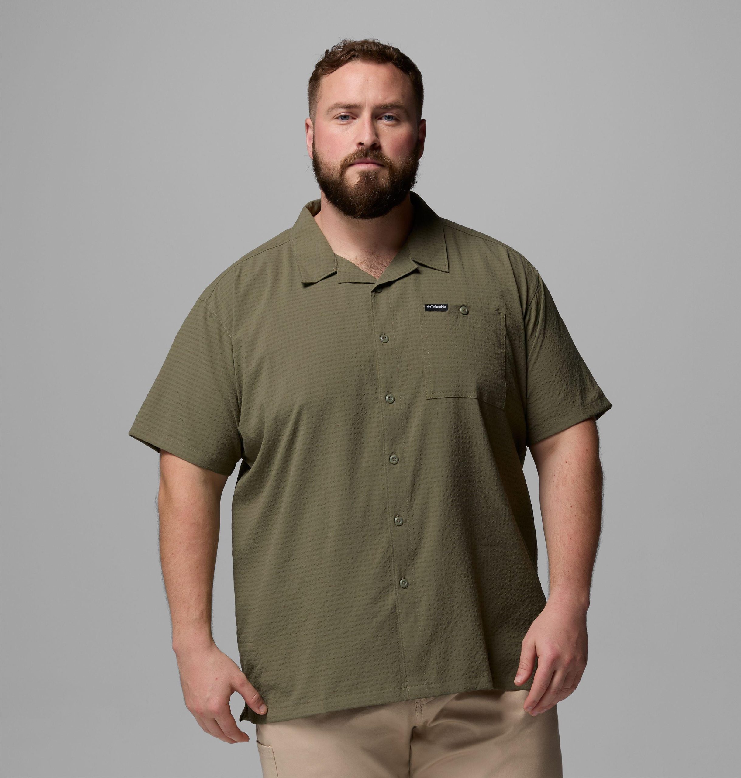 heren utilizer camp shirt met korte mouwen - grote maten