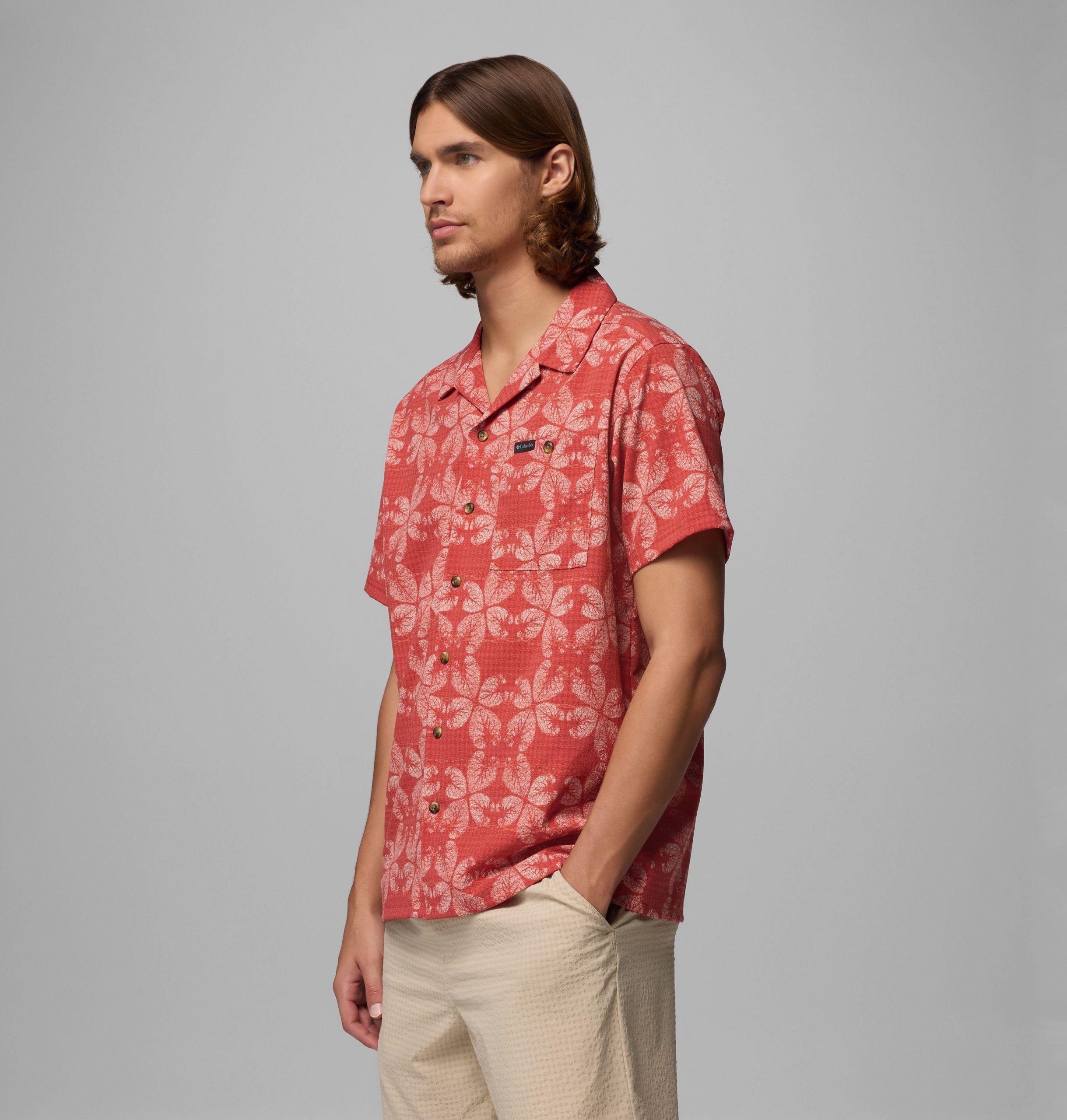 heren utilizer print camp shirt - lang