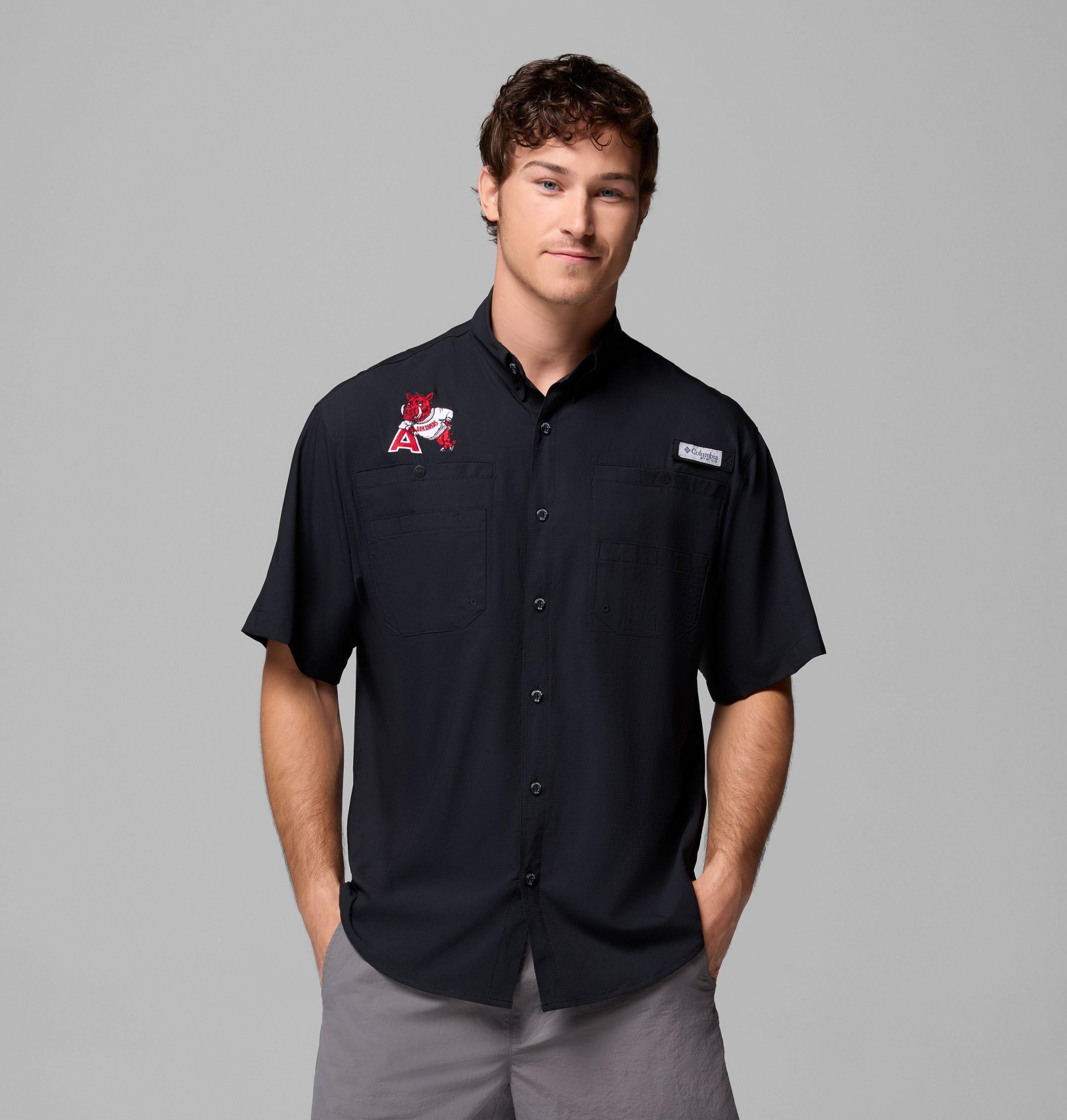 heren pfg tamiami shirt met korte mouwen - arkansas