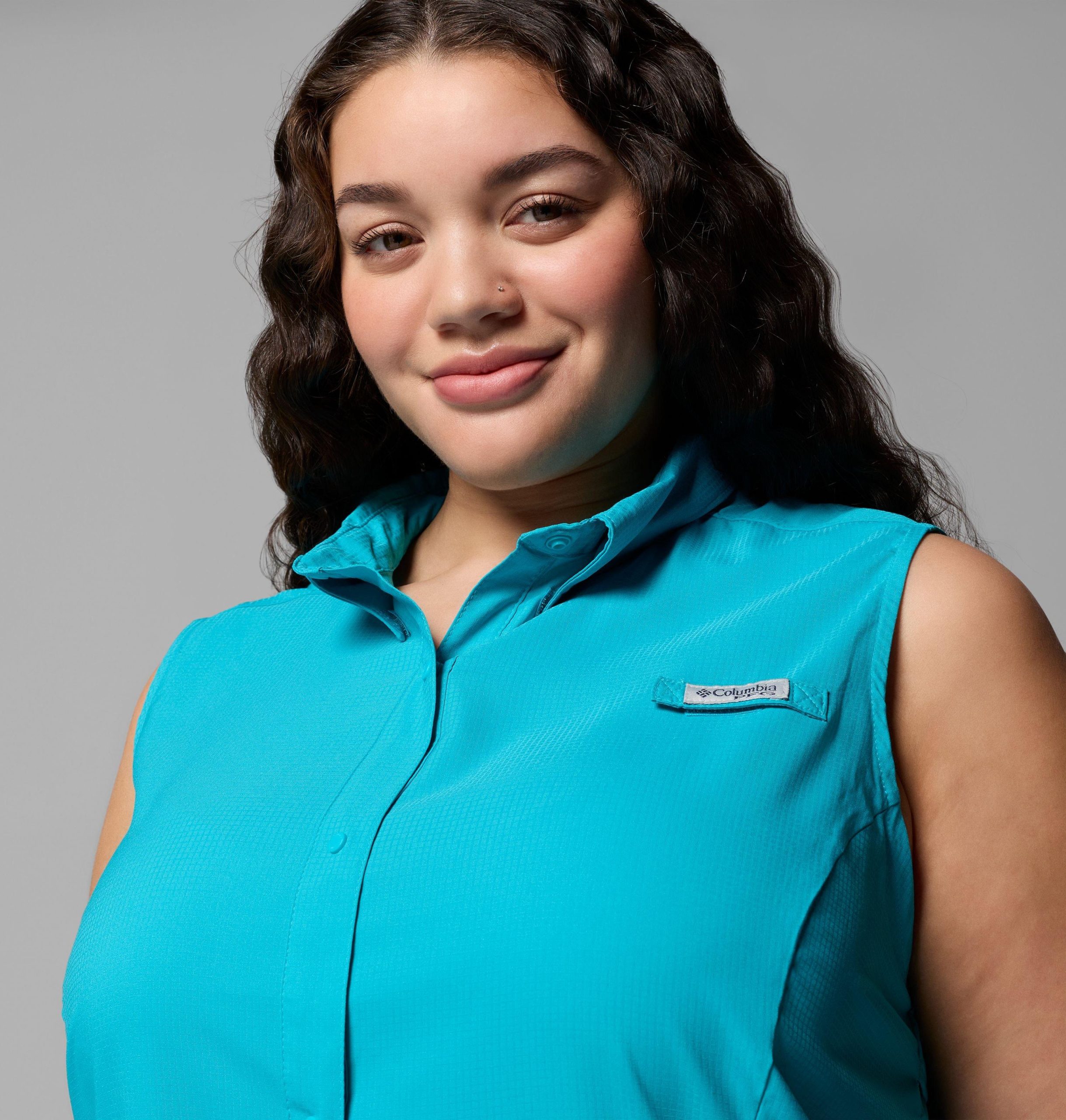 pfg tamiami mouwloos shirt voor dames - plus size