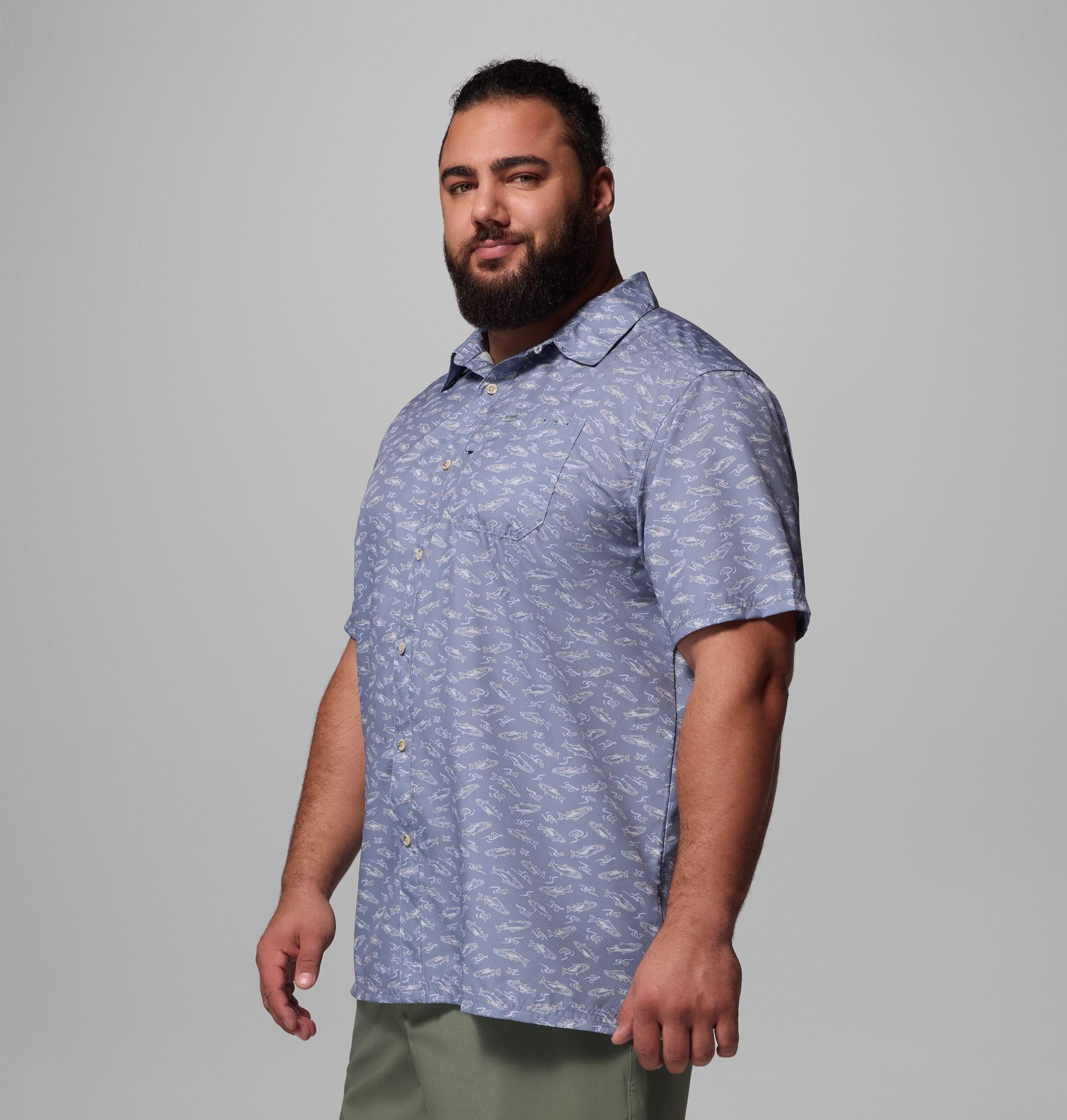 heren pfg super slack tide camp shirt – groot