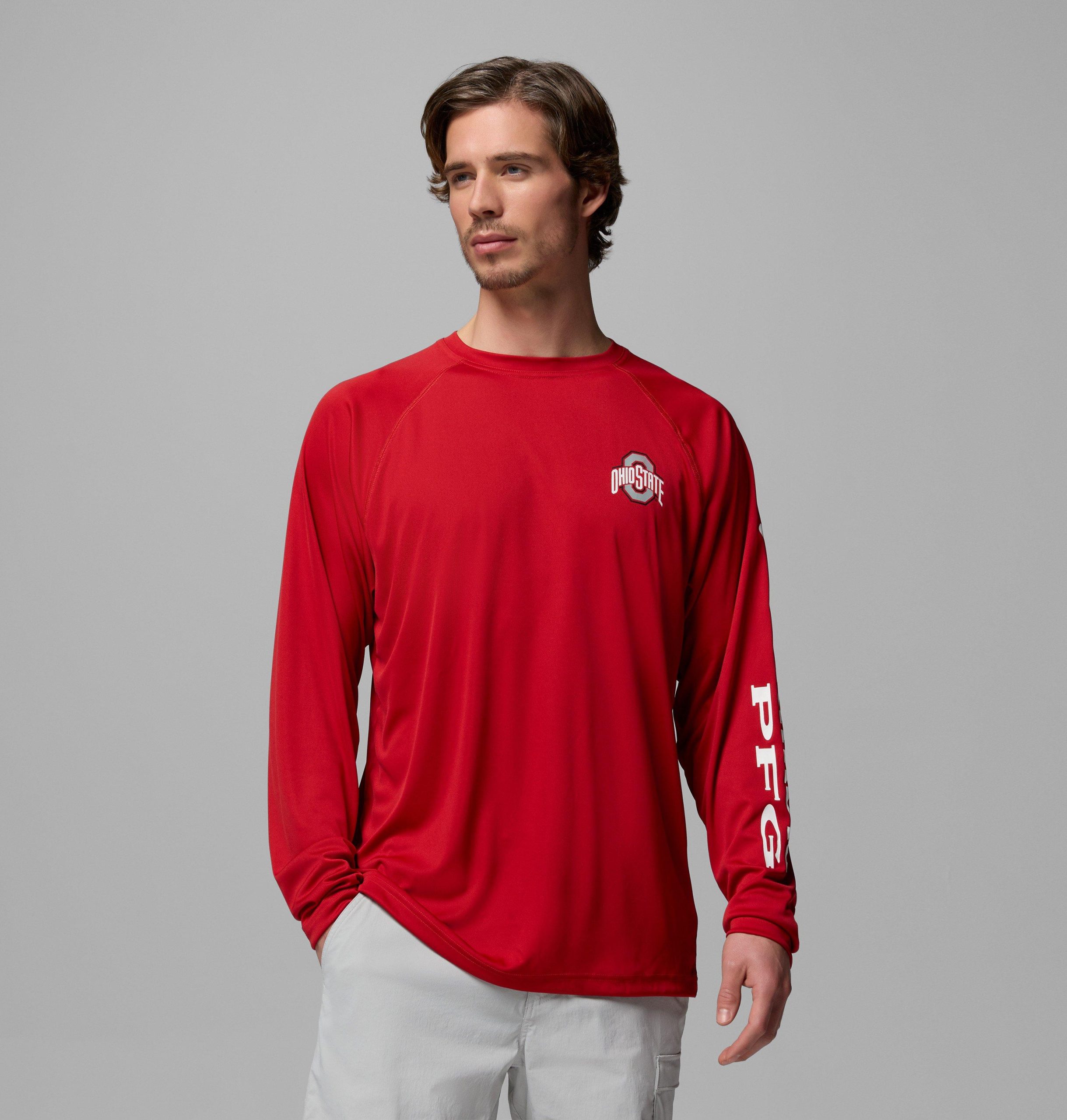 heren pfg terminal tackle shirt met lange mouwen - tall - ohio state