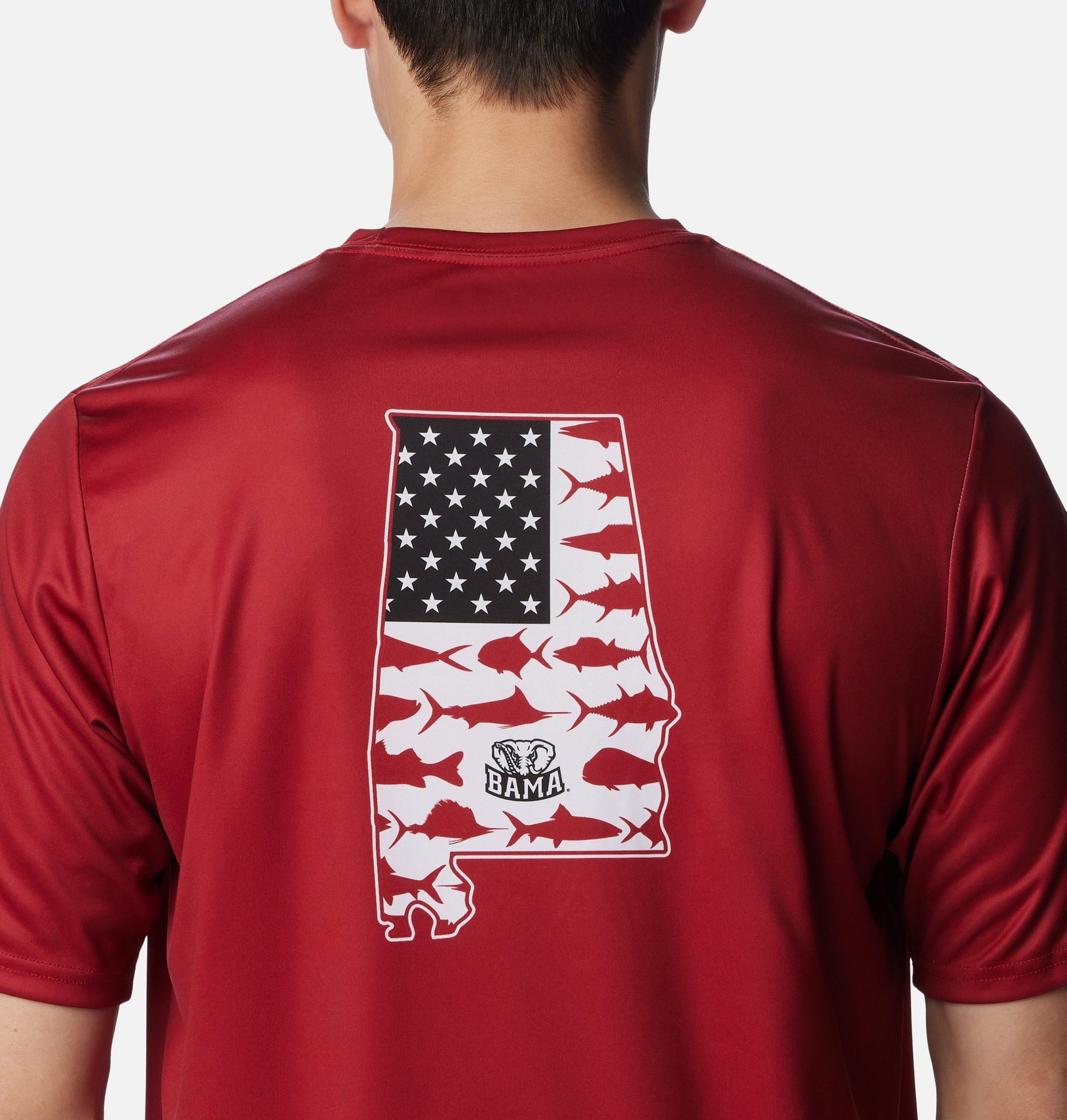 heren college pfg terminal tackle shirt met korte mouwen - alabama