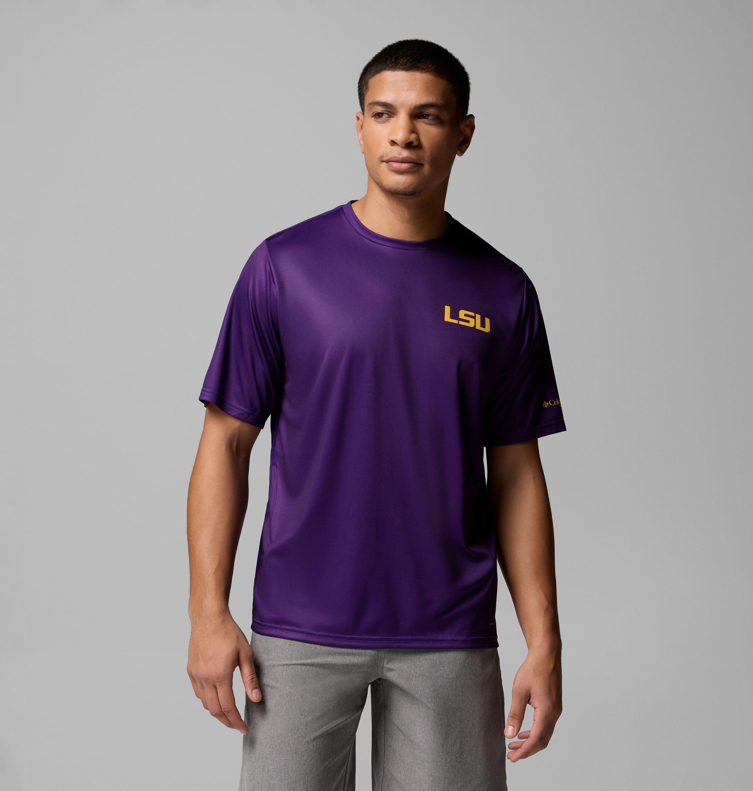 heren college pfg terminal tackle shirt met korte mouwen - lsu