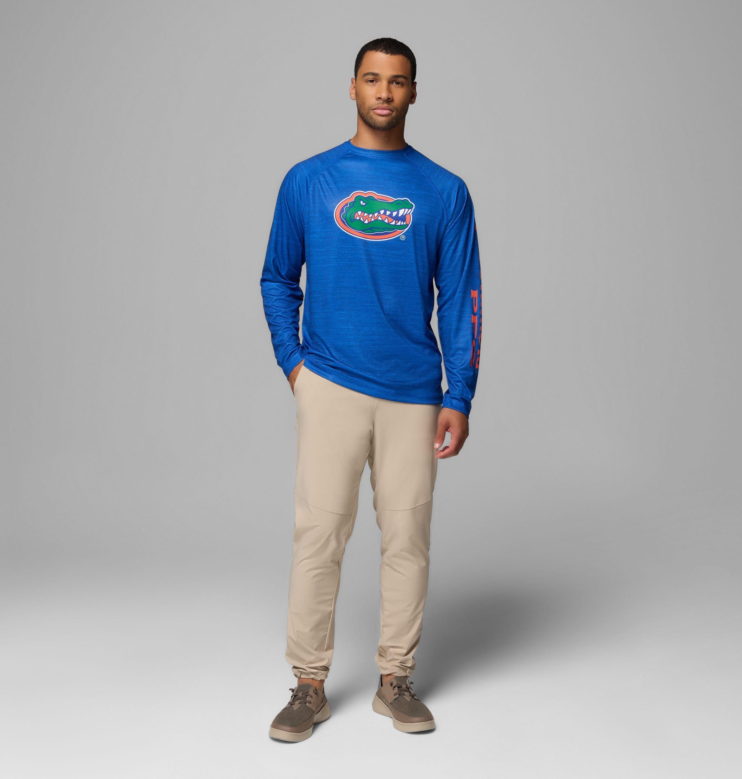 heren college pfg terminal tackle shirt met lange mouwen gemêleerd - florida