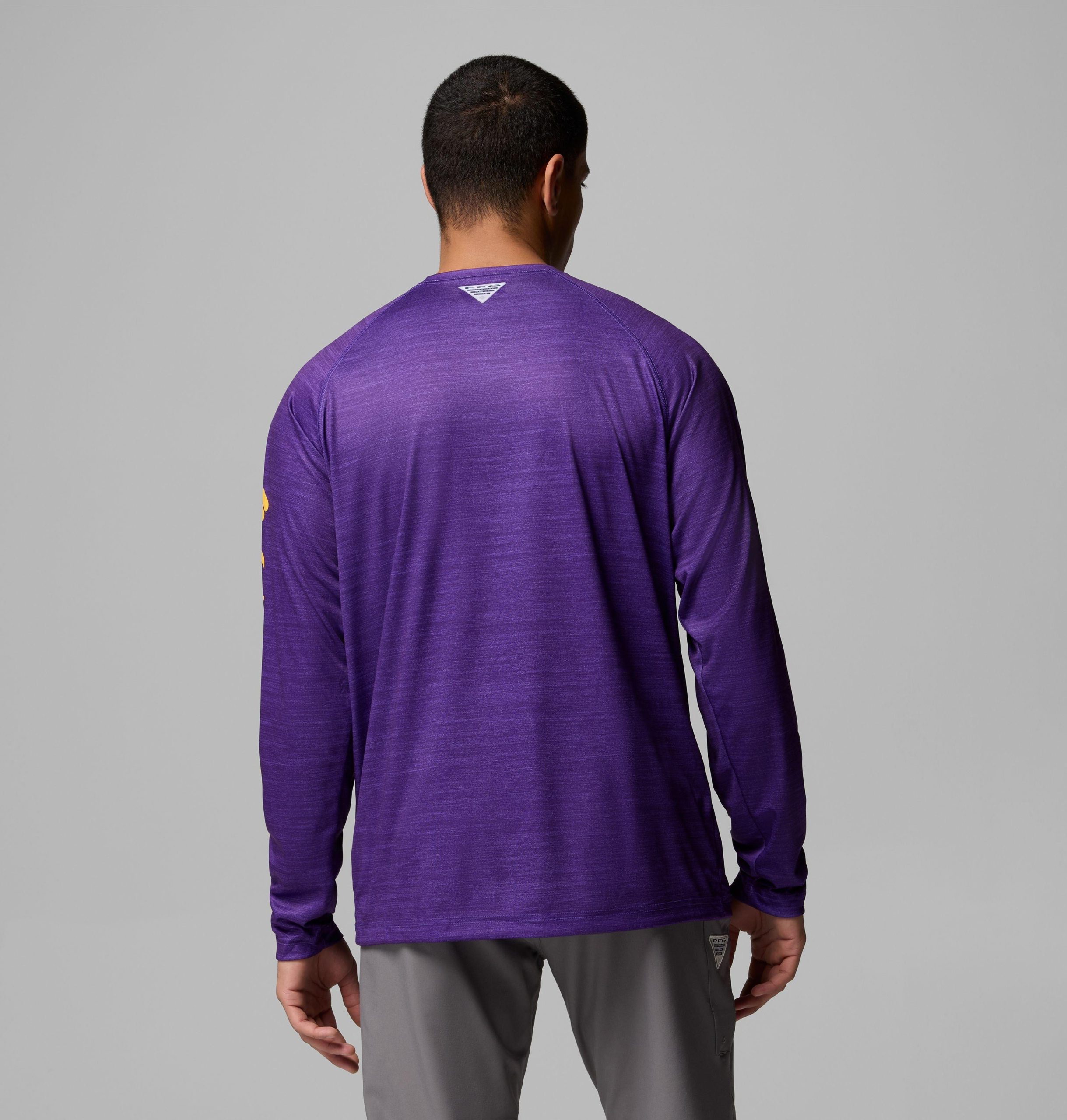 heren college pfg terminal tackle shirt met lange mouwen gemêleerd - lsu