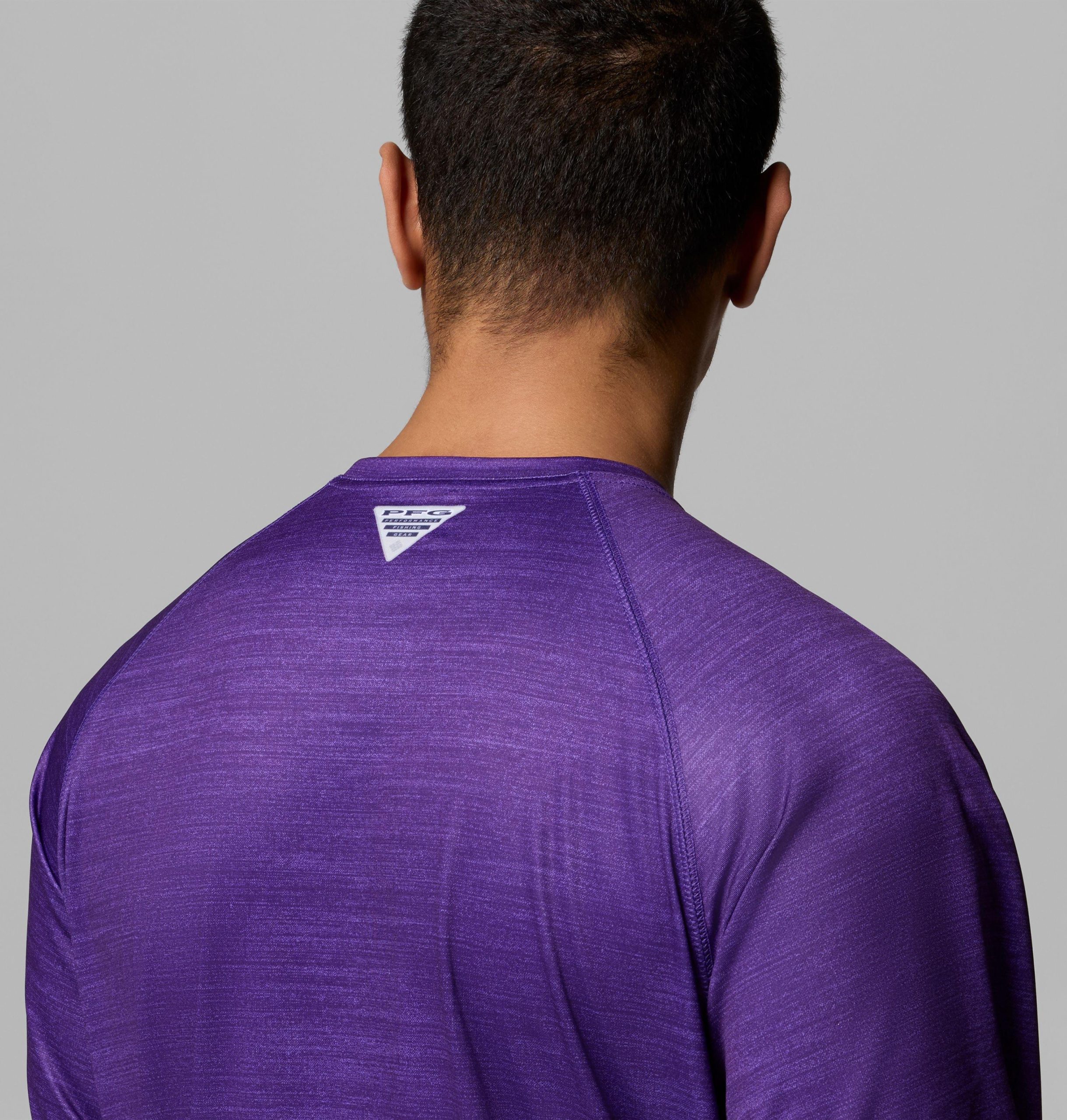 heren college pfg terminal tackle shirt met lange mouwen gemêleerd - lsu