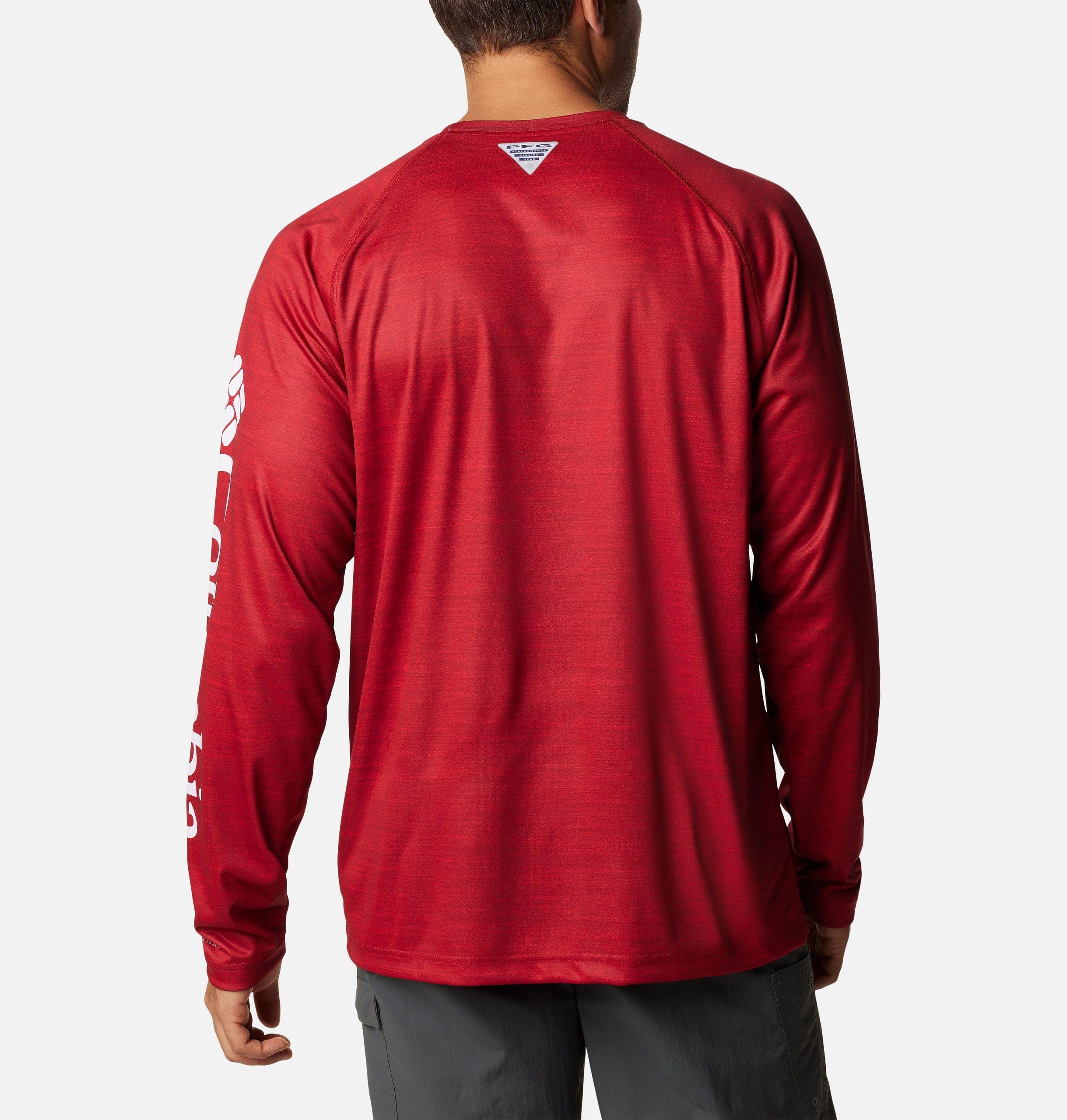 heren college pfg terminal tackle shirt met lange mouwen gemêleerd - oklahoma