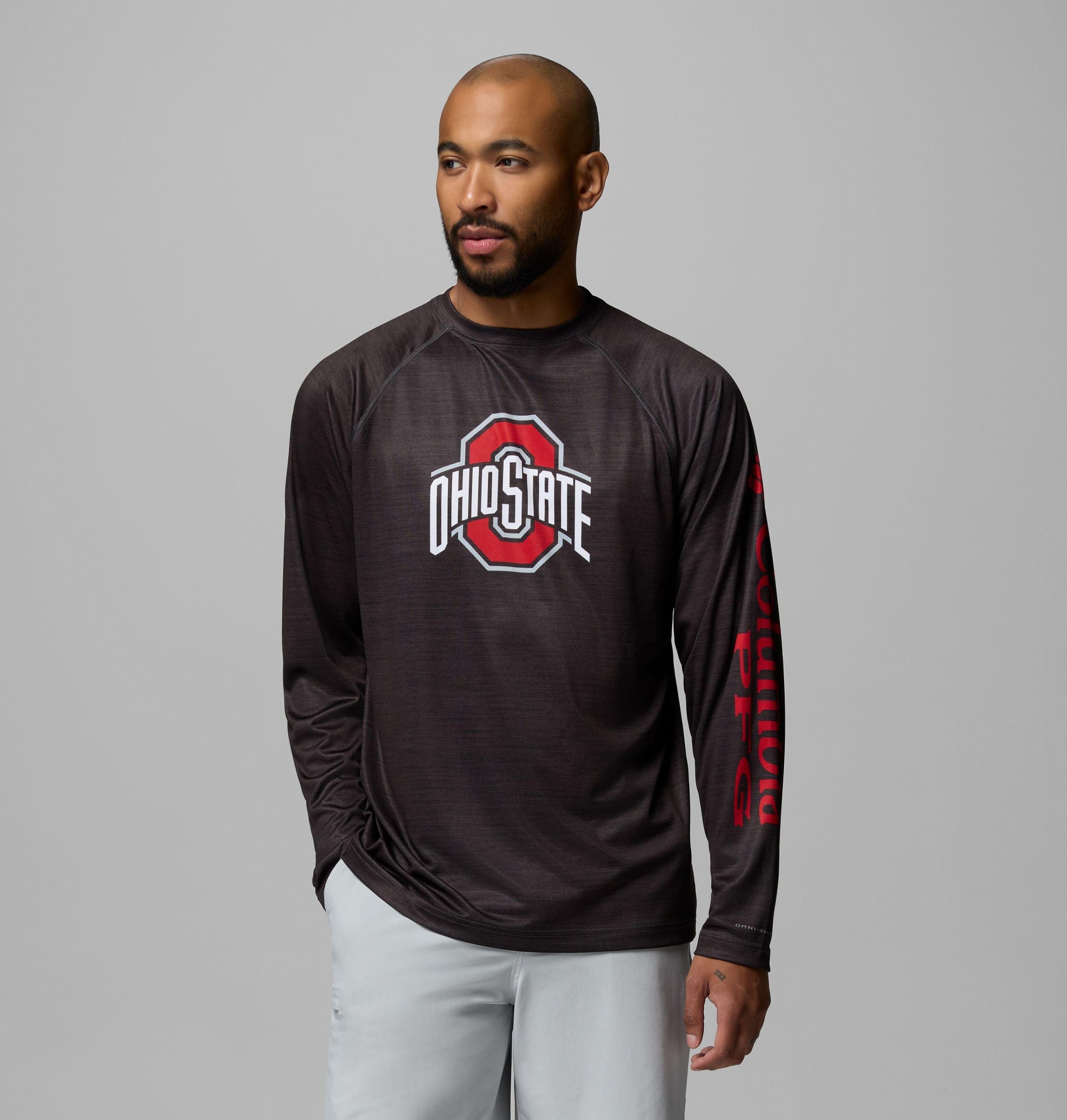 heren pfg terminal tackle shirt met lange mouwen gemêleerd - ohio state