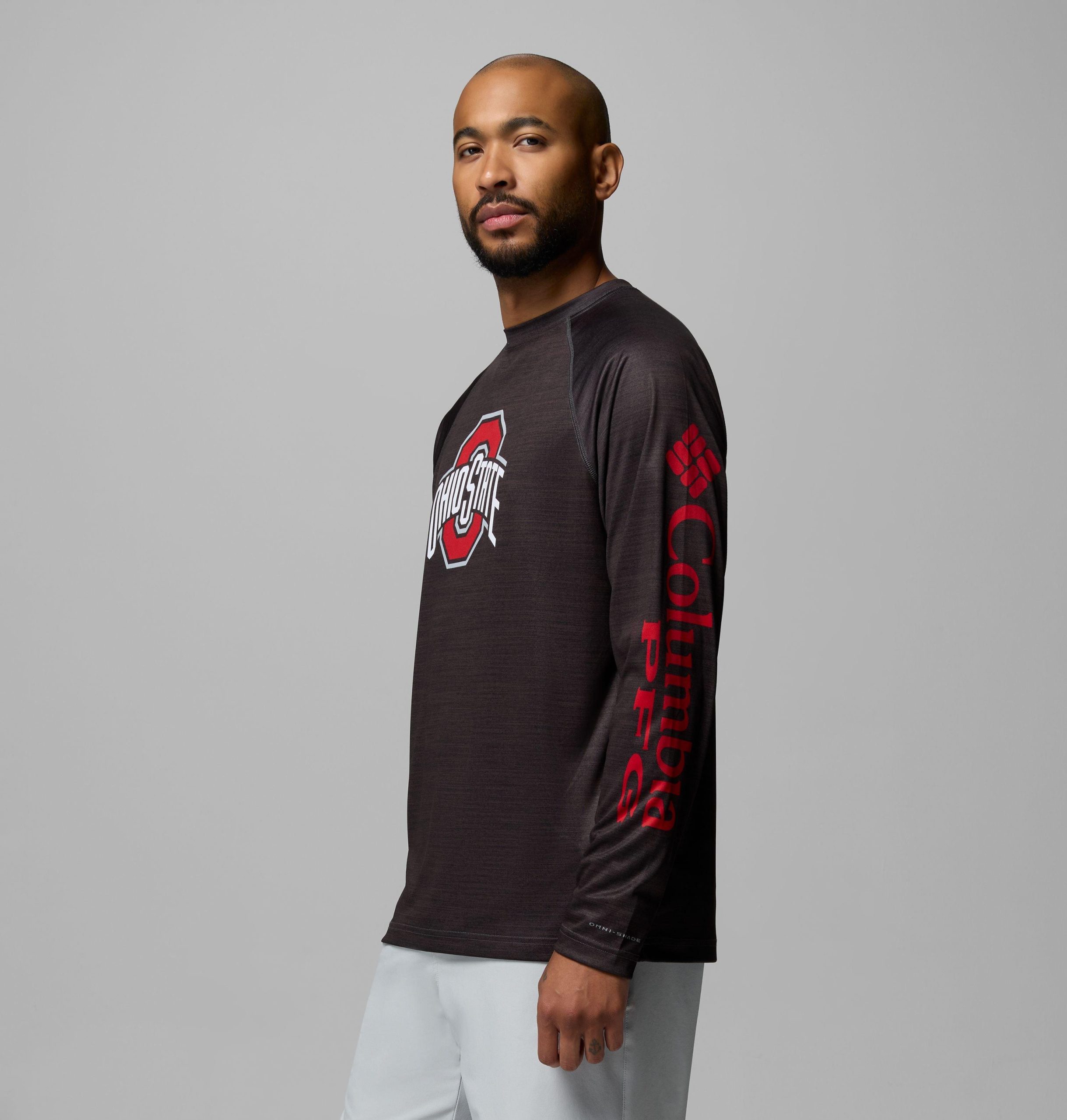 heren pfg terminal tackle shirt met lange mouwen gemêleerd - ohio state
