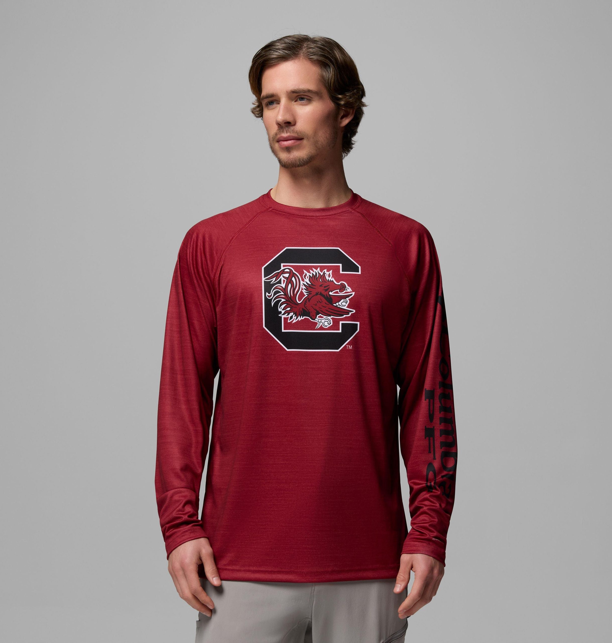 heren pfg terminal tackle shirt met lange mouwen gemêleerd - south carolina