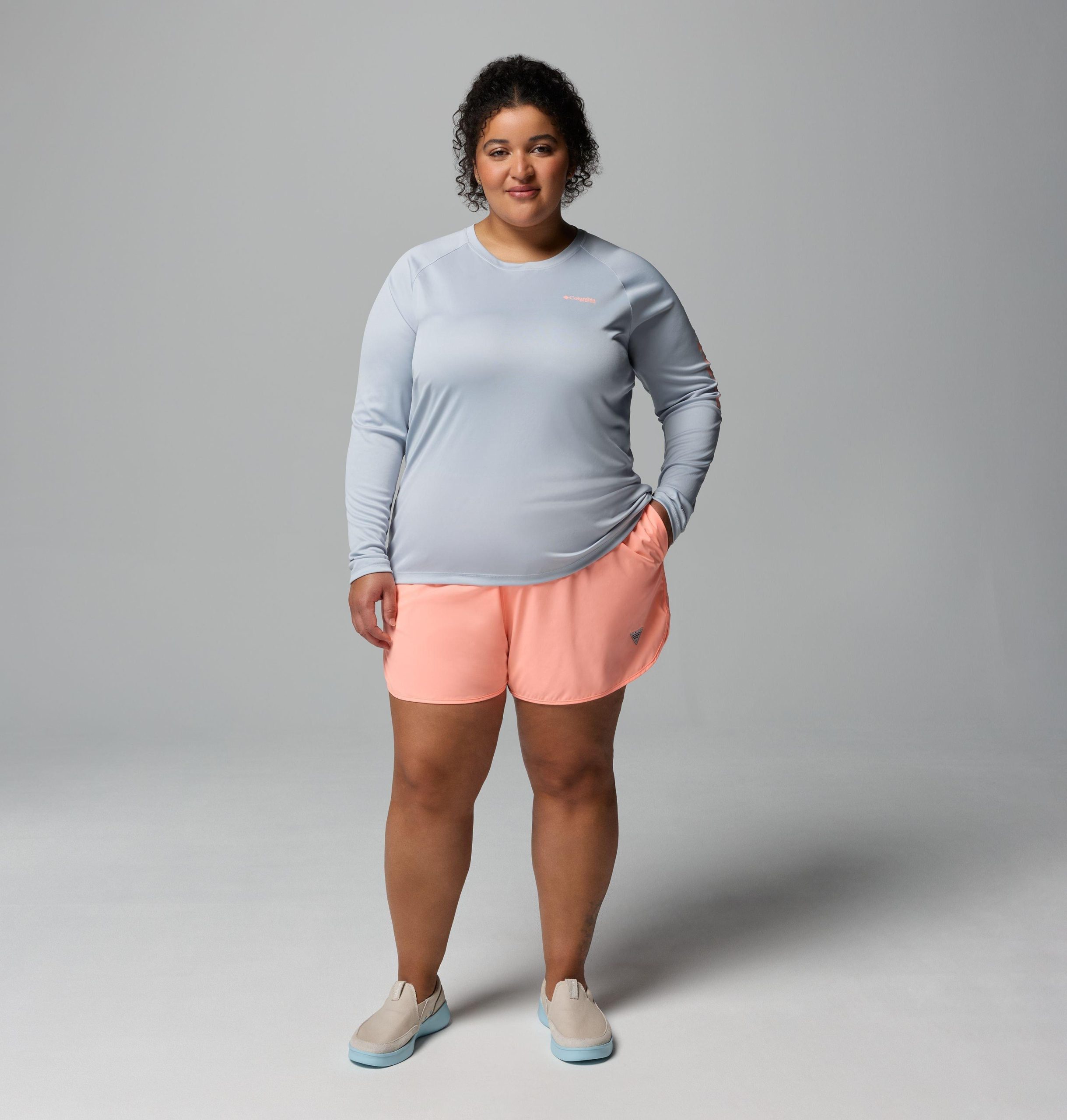 damesshorts van pfg windy bay - plusmaten