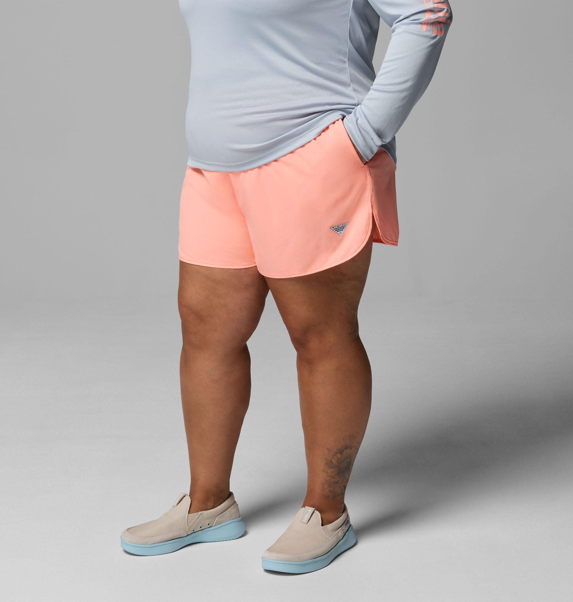damesshorts van pfg windy bay - plusmaten
