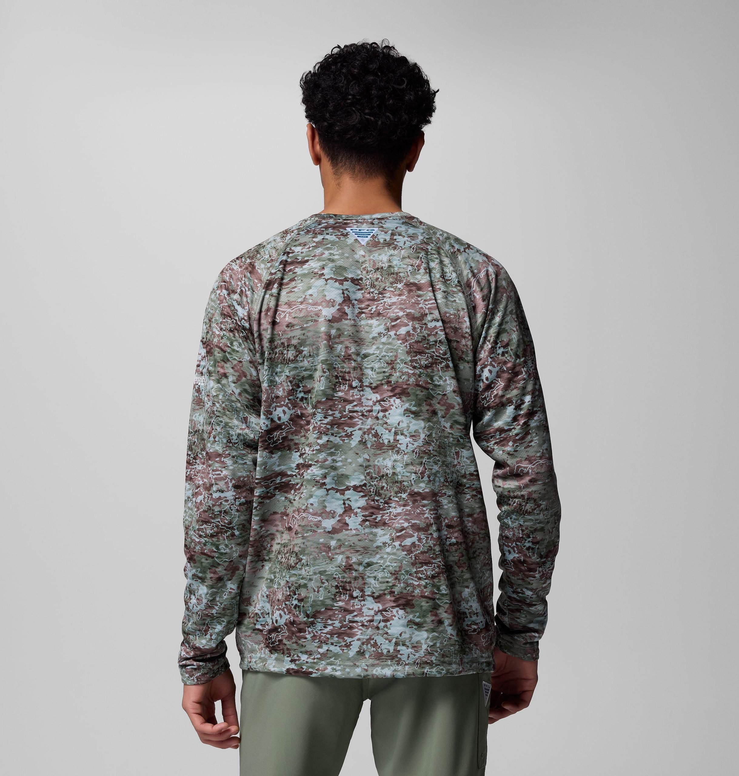 heren pfg super solar stream border hex shirt met lange mouwen